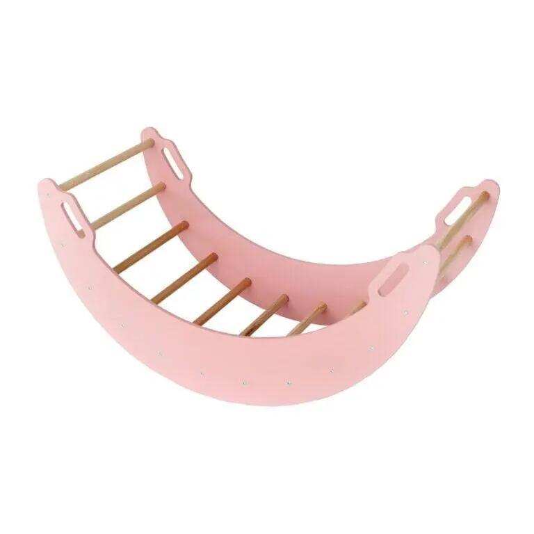 Fauteuil à bascule en bois Moon pink 6/7