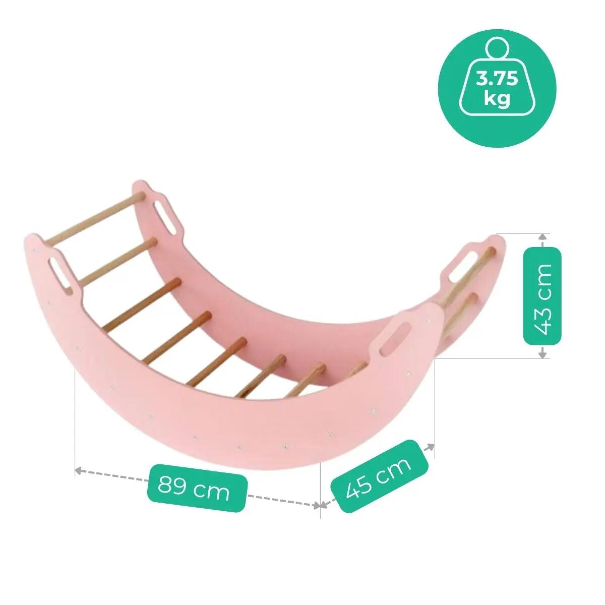 Fauteuil à bascule en bois Moon pink 3/7