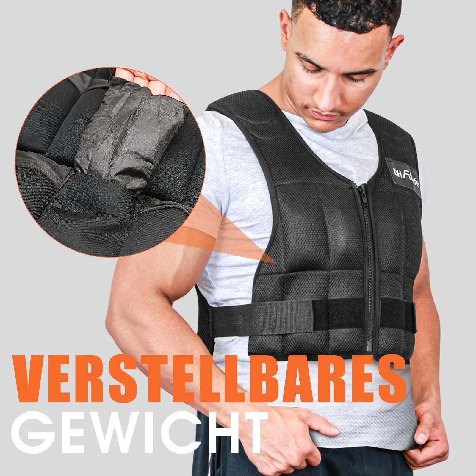 DH FitLife Gewichtsweste 10kg, verstellbar, mit 26 Eisensand Blöcken 3/7