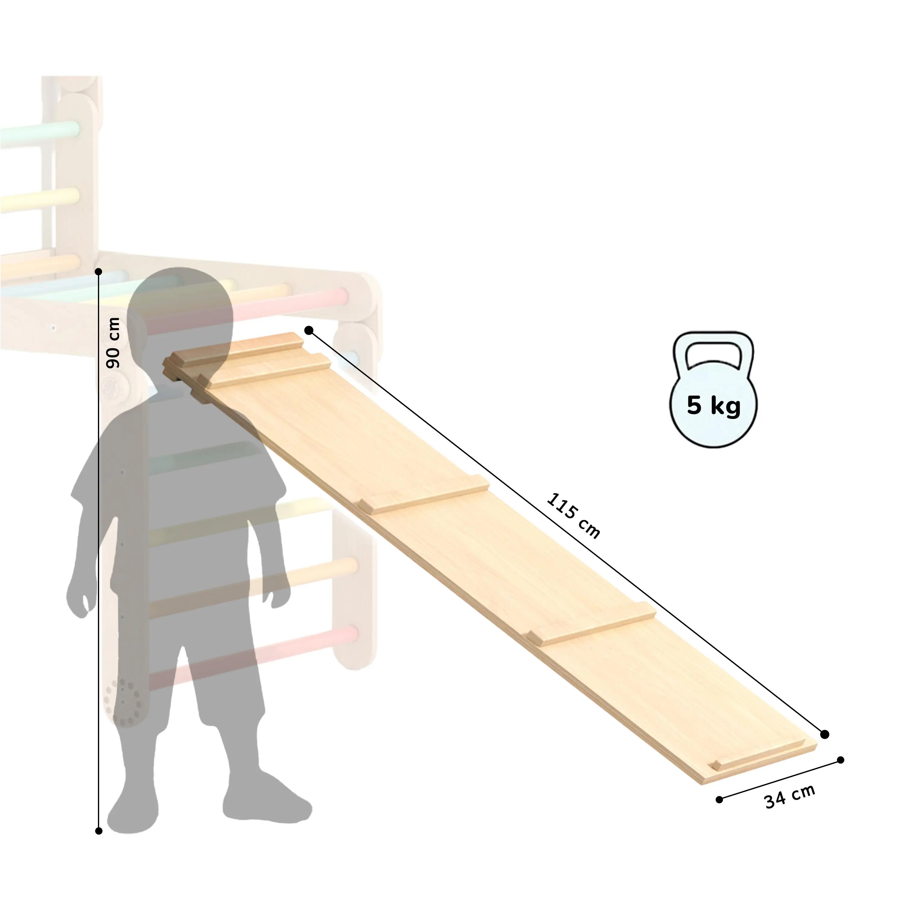 Velký Montessori set 5 v 1: mátový Pikler i houpačka, 2 desky a polštář 8/9