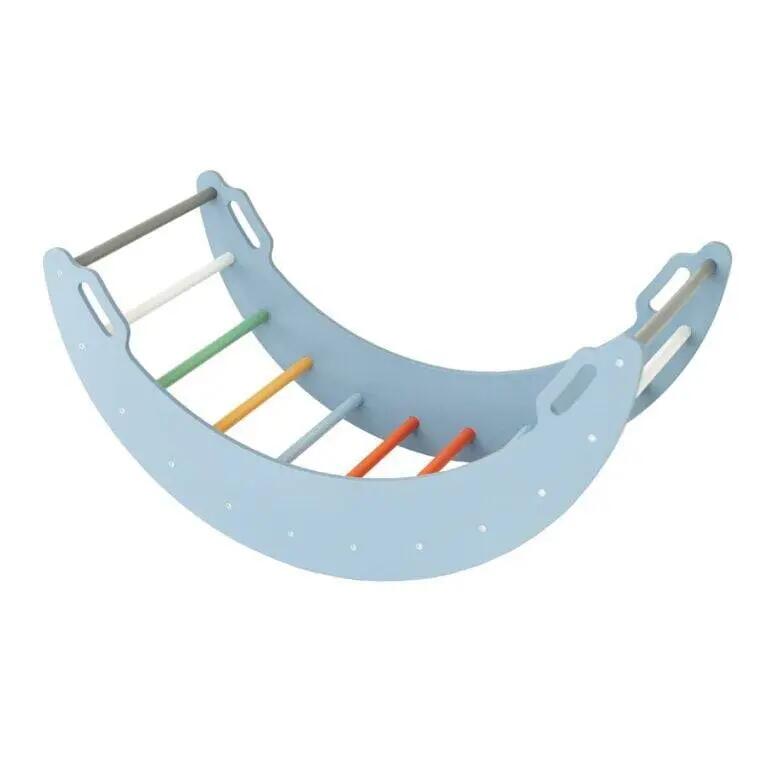 Fauteuil à bascule en bois Moon blue-coloured 7/7