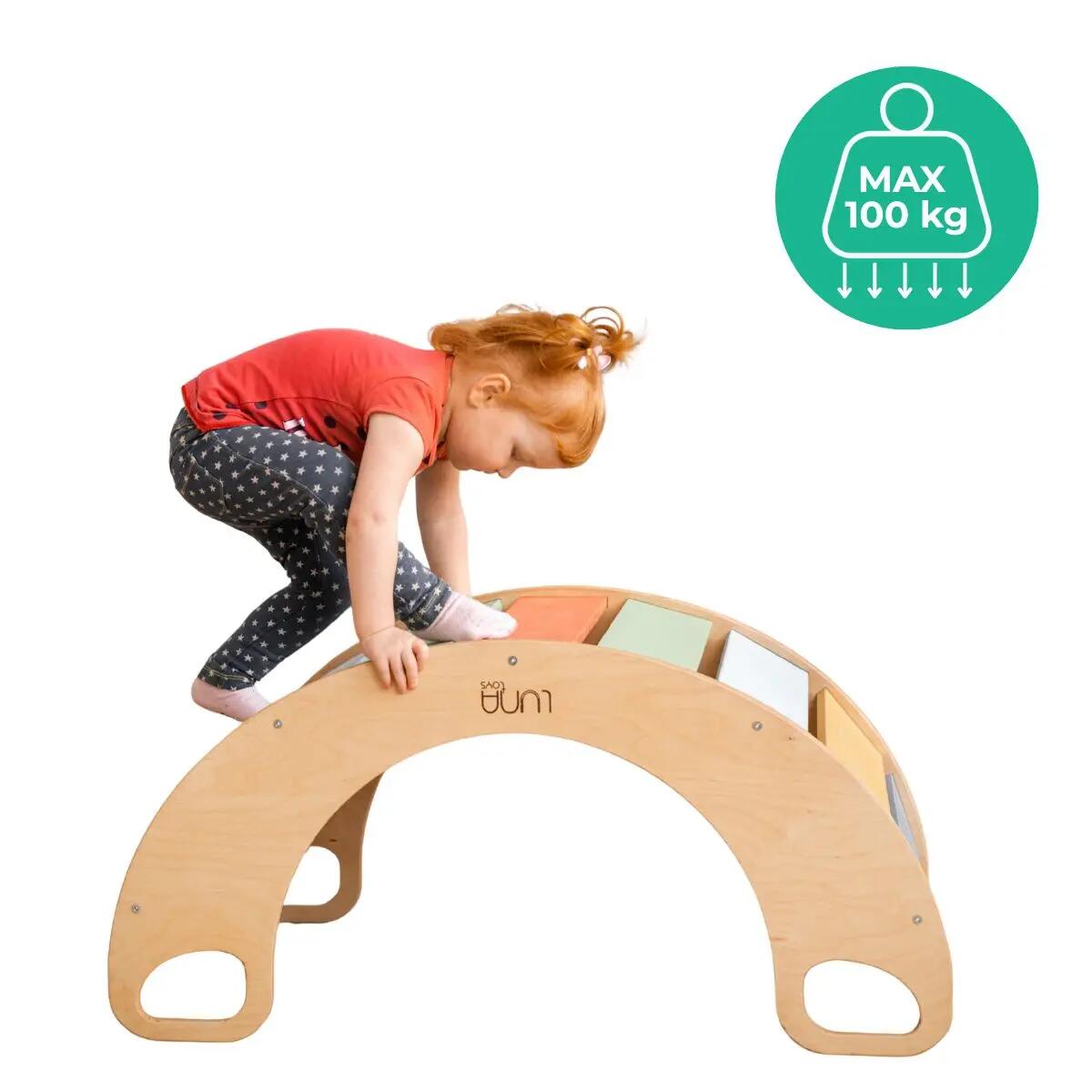 Bascule en bois multicolore Sunny orange et vert 4/7
