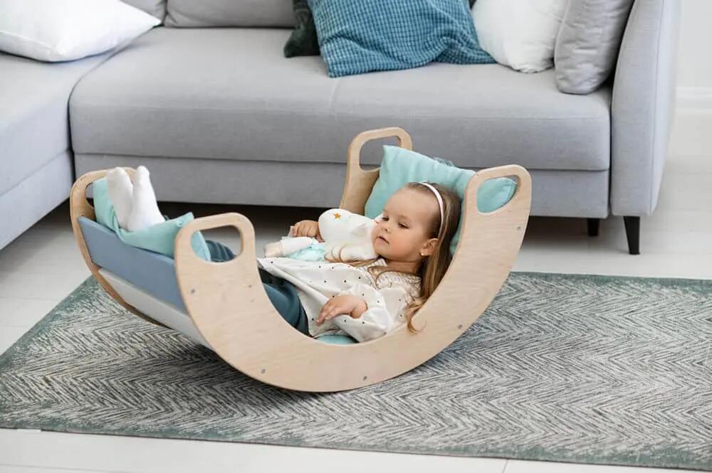 Bascule en bois multicolore Sunny orange et vert 2/7