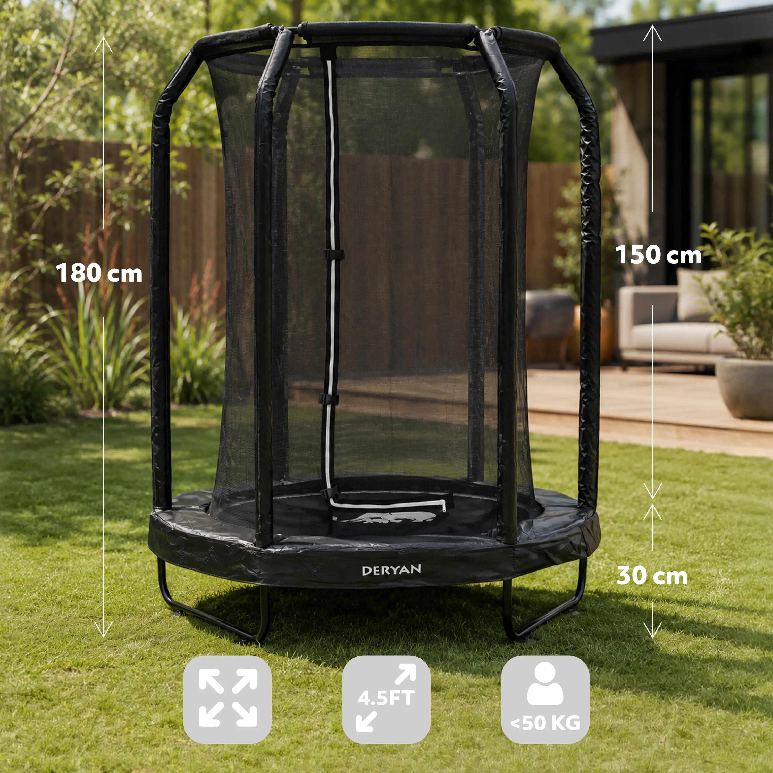 Trampoline Enfant 140 cm - Avec Filet de Sécurité - Noir 2/4