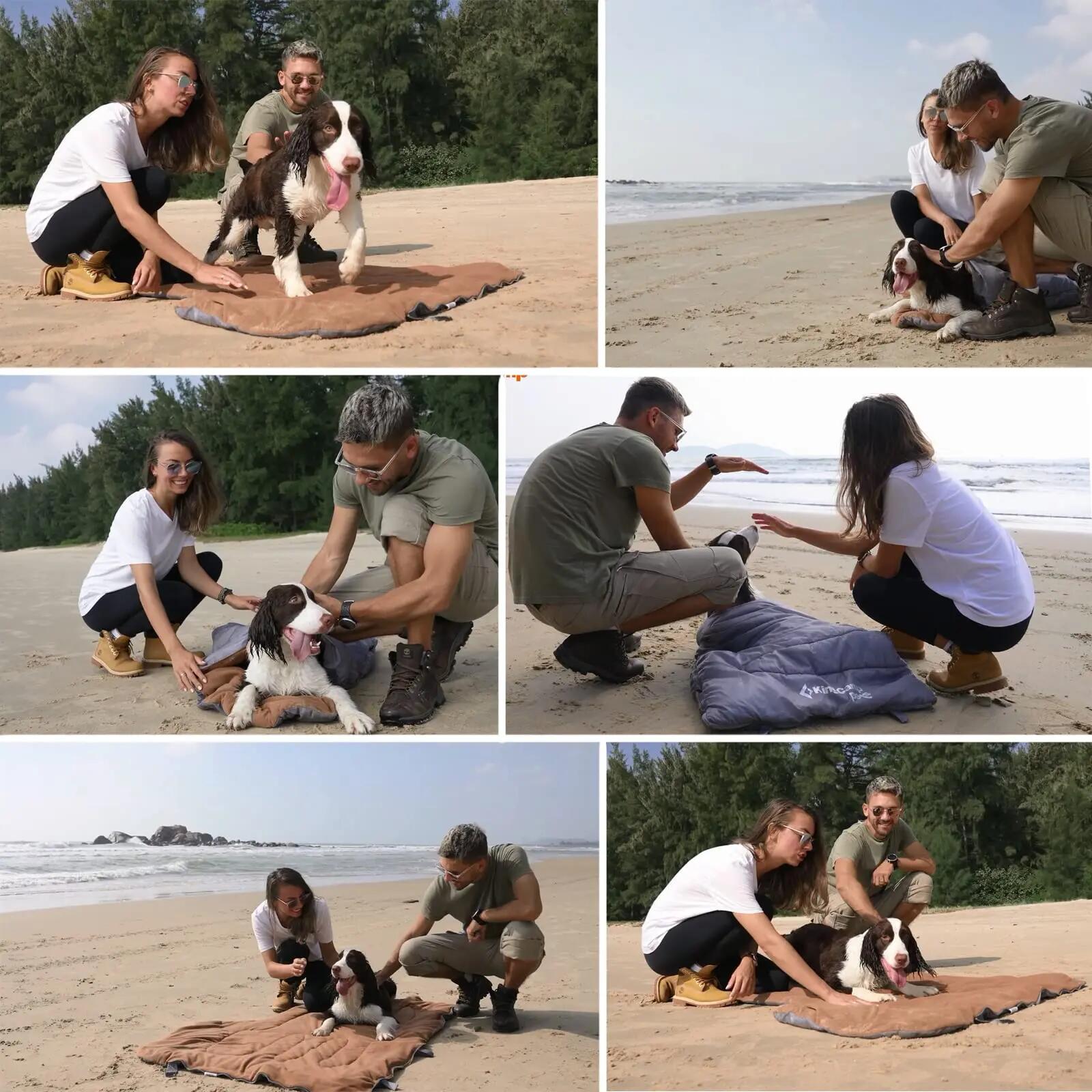 Sac de couchage pour chiens Outdoor Camping Couverture Chien Lit Doux 110x70 4/4