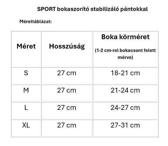 Bokaszorító stabilizáló pántokkal, SPORT 4/4