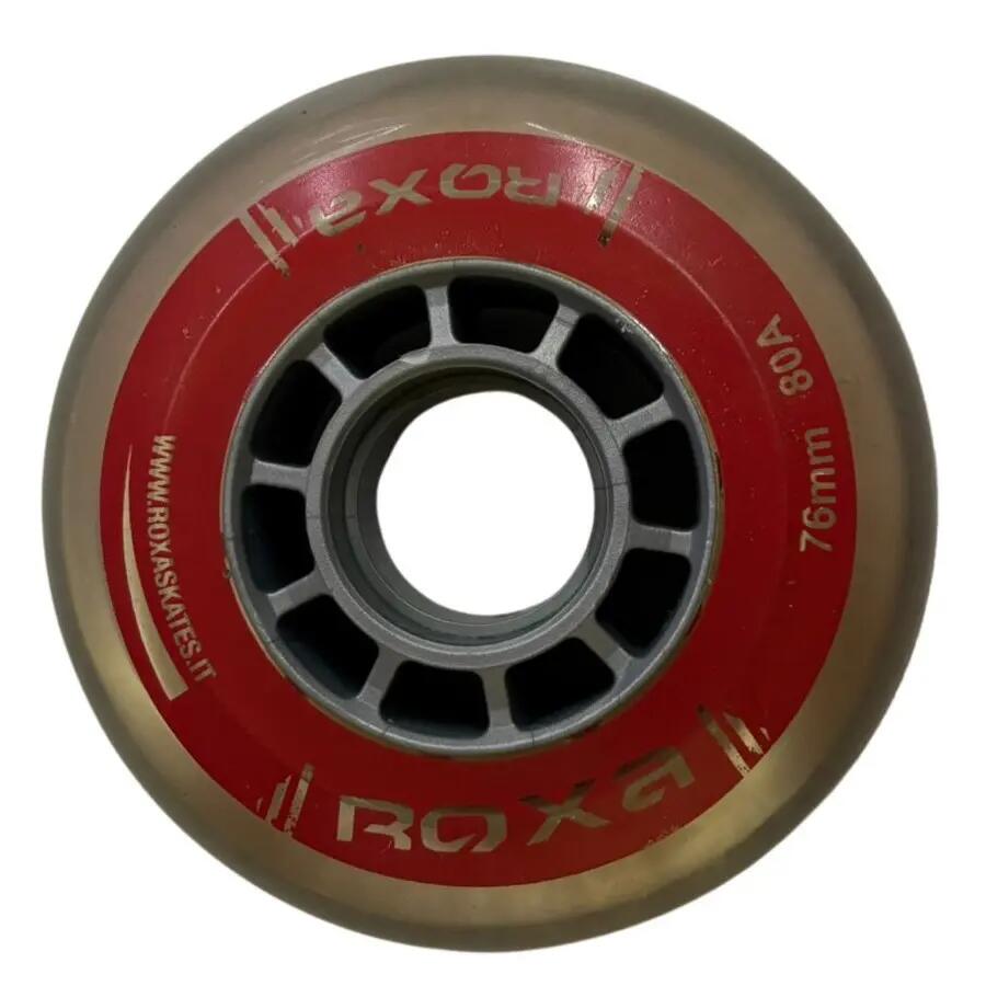 Set 4 x Roți Role Roxa 76 mm 80A Negru/Roșu