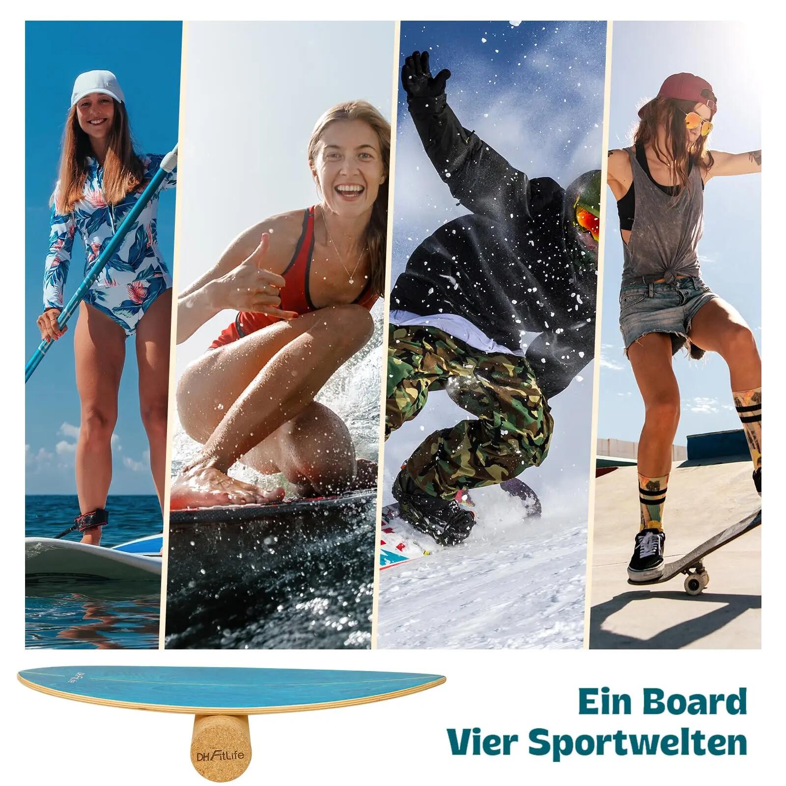 Surfing Balance-Board Set, Surfbrett-Kit aus Birkenholz 6/7