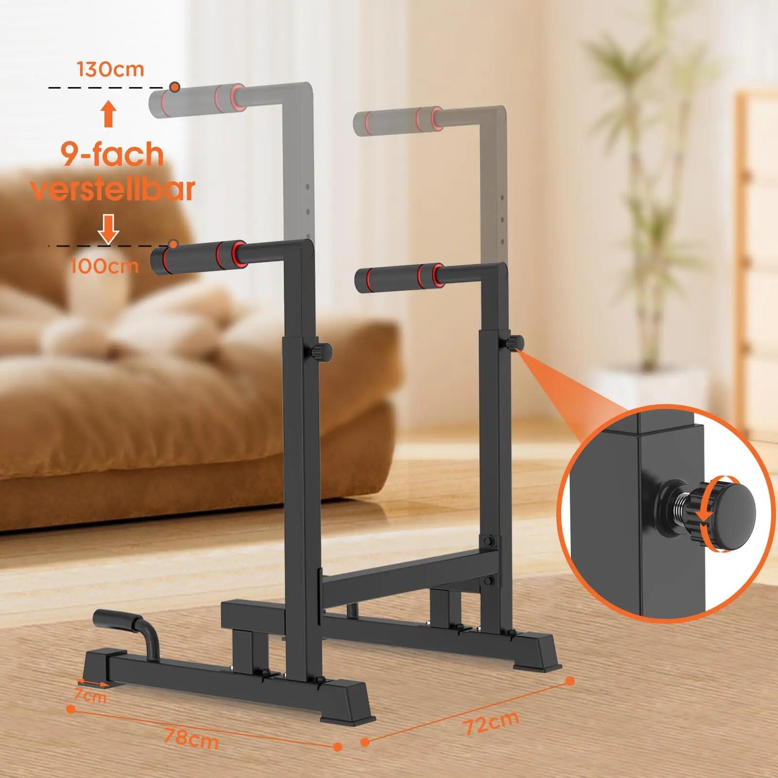 DH FitLife Dip Barren 100–130cm, 9-fach verstellbar, bis 200 kg 3/6