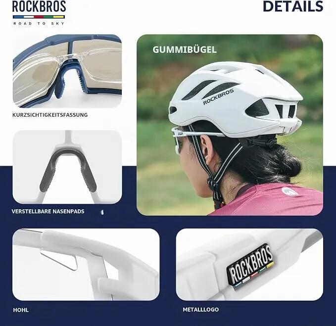 Fahrradbrille selbsttönend mit Innengestell für Korrekturgläser – TR90 Rahmen 5/6