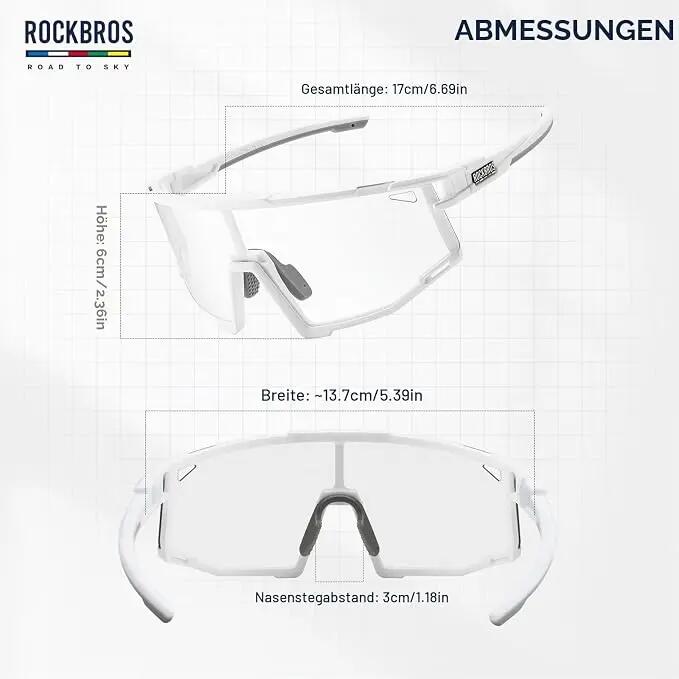 Fahrradbrille selbsttönend mit Innengestell für Korrekturgläser – TR90 Rahmen 4/6