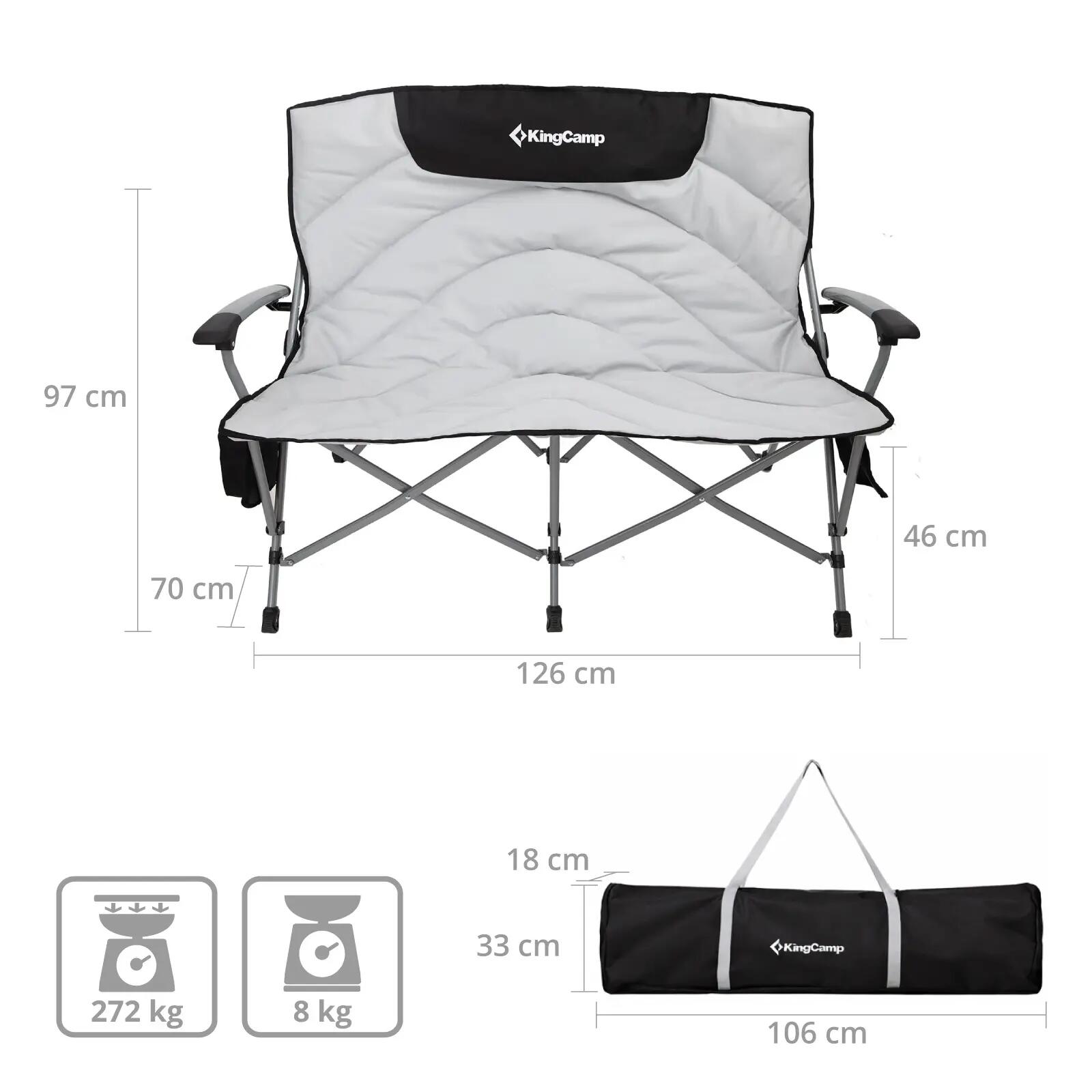 Sedia da campeggio Divano Comfort Duo Double Lounge Sedia per 2 persone 272 kg 2/7