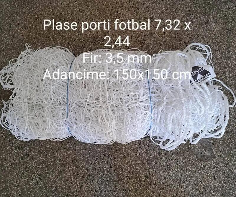 Set 2 plase porti fotbal  7,32 x 2,44 m, fir 3,5 mm, adancime 200x200 cm 9/11