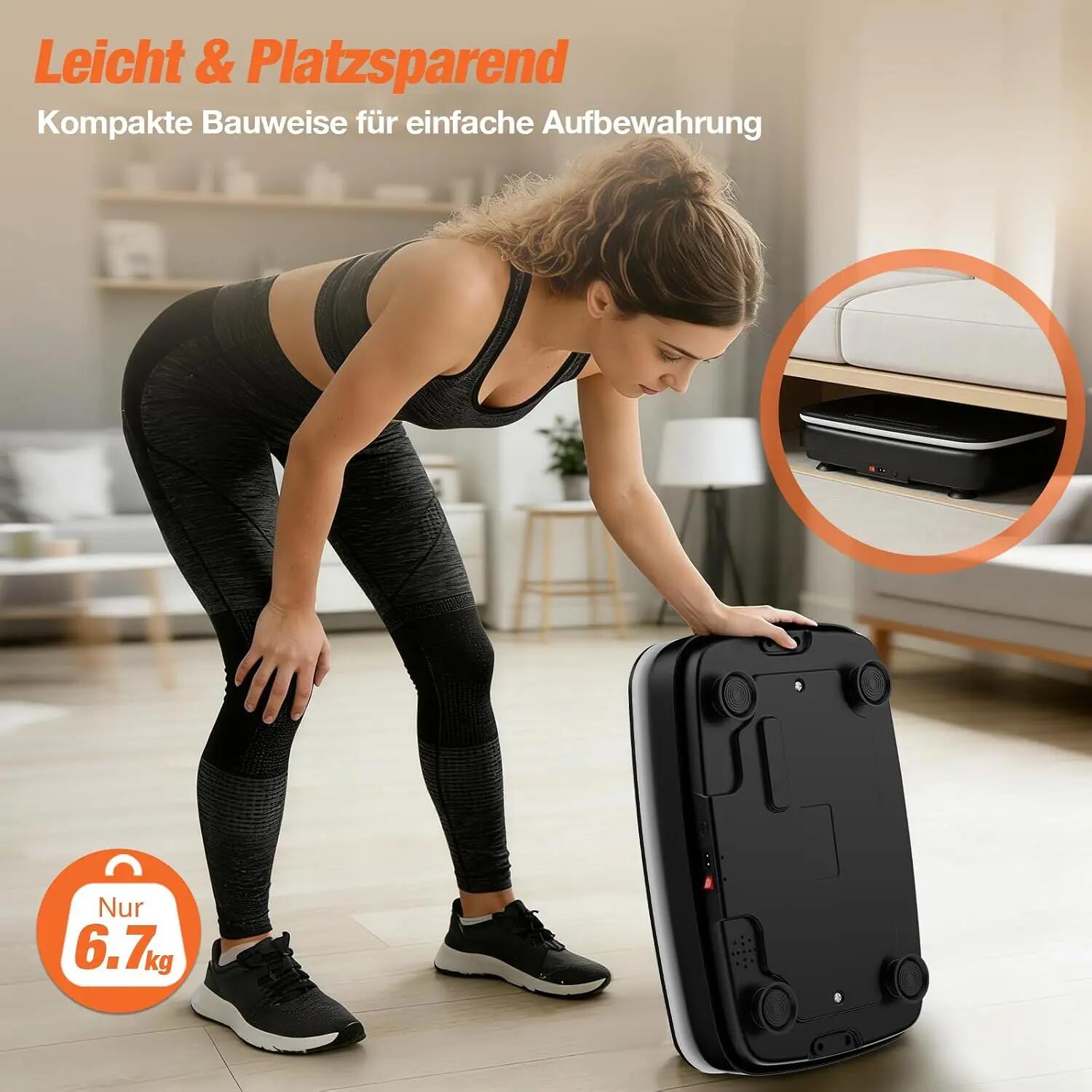 Vibrationsplatte 99 Stufen mit LED, Rüttelplatte Fitness 150 kg 7/7