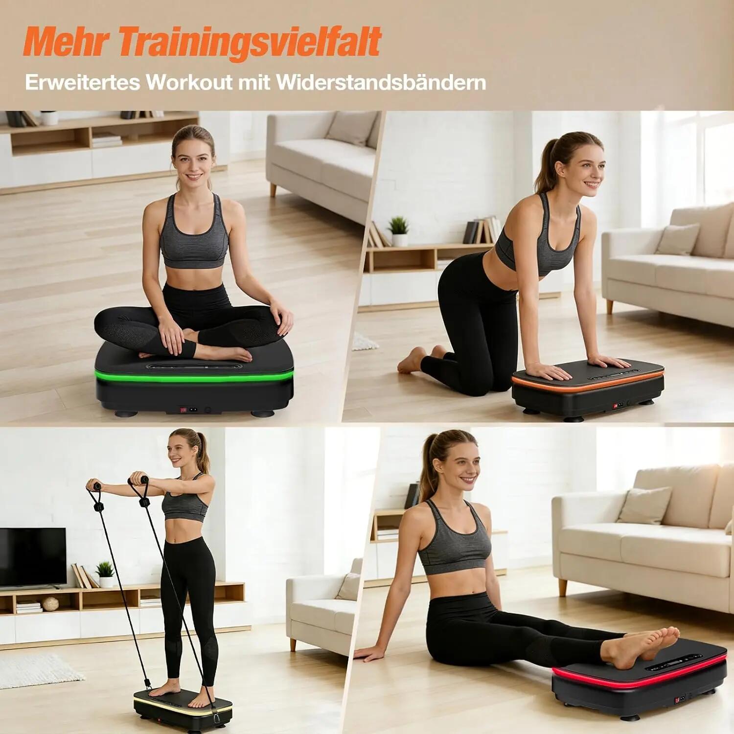 Vibrationsplatte 99 Stufen mit LED, Rüttelplatte Fitness 150 kg 5/7