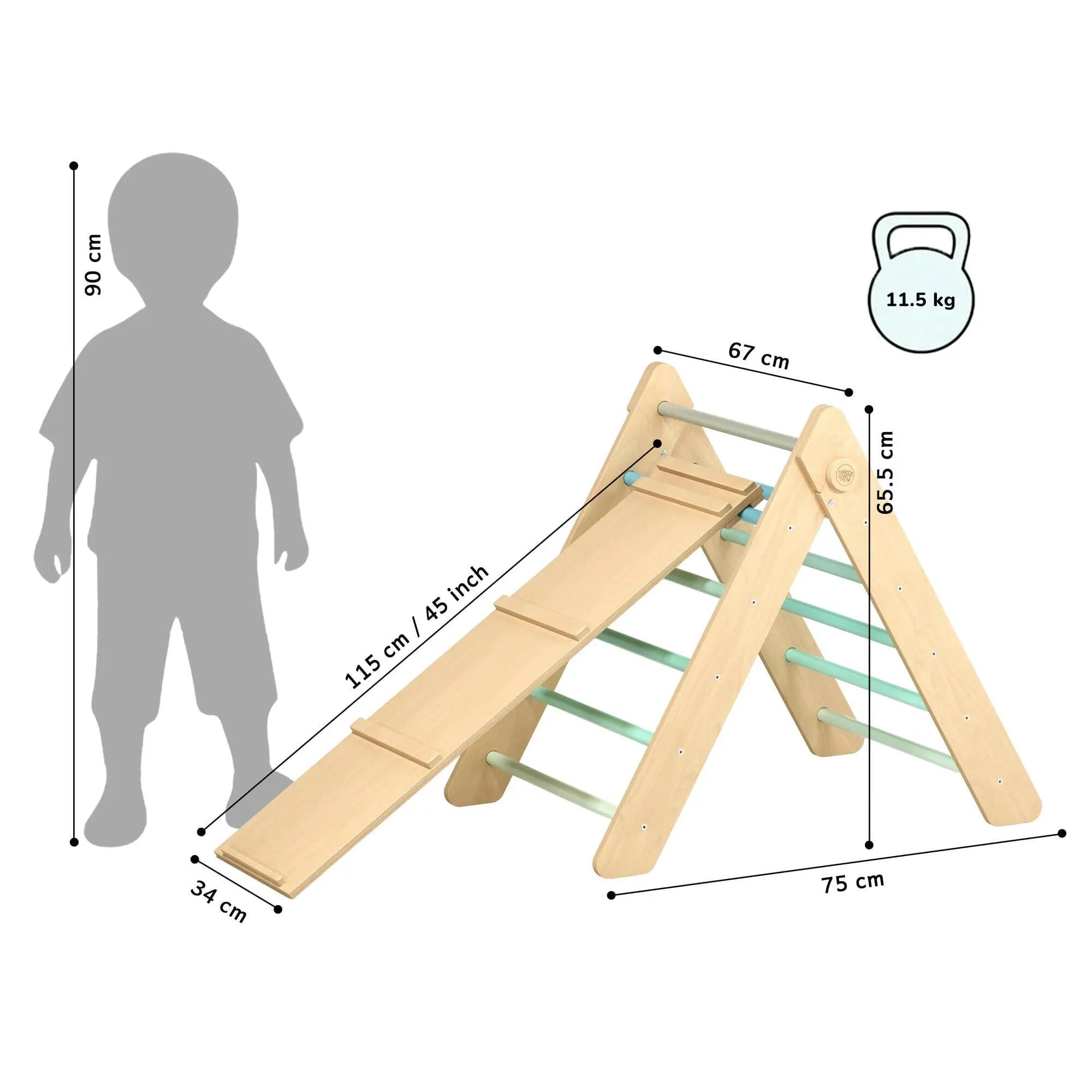 Montessori set: mátový Piklerův trojúhelník a oboustranná deska 9/9
