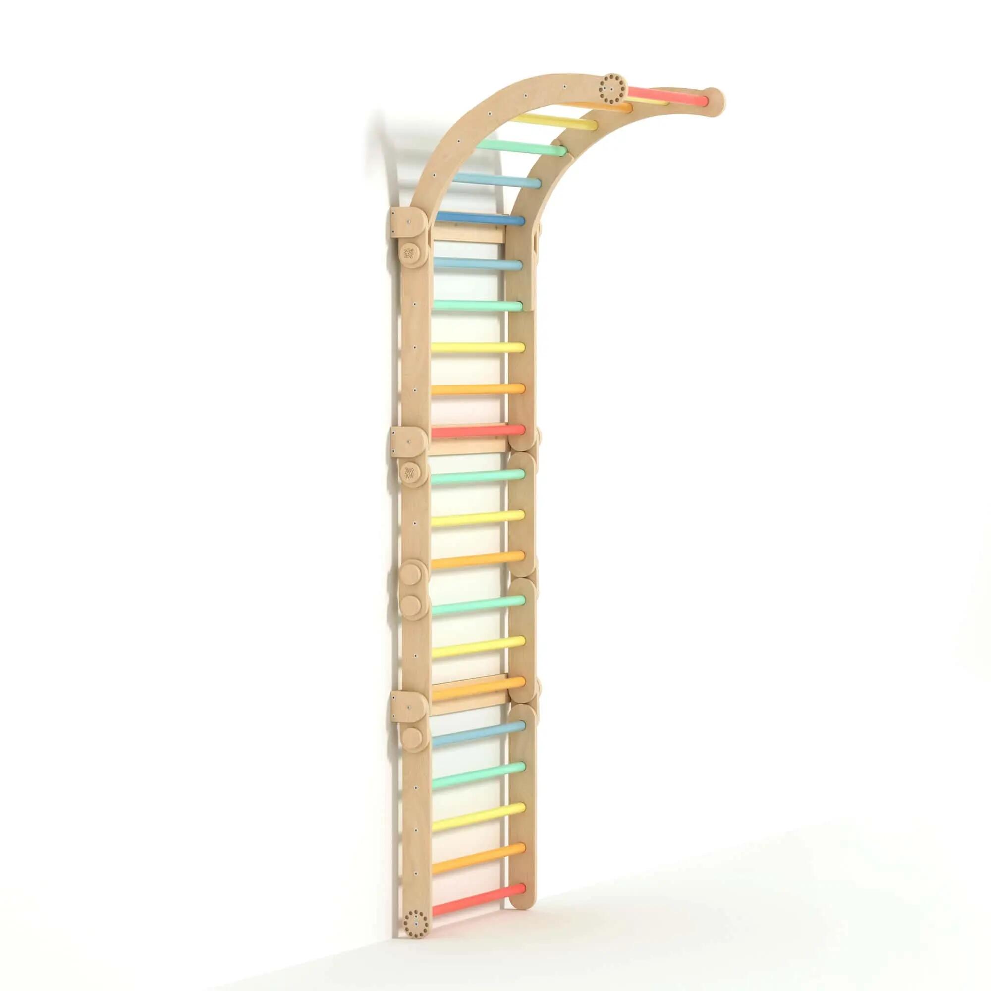 Velký nastavitelný Montessori lezecký set se žebřinami – pestré barvy 2/10