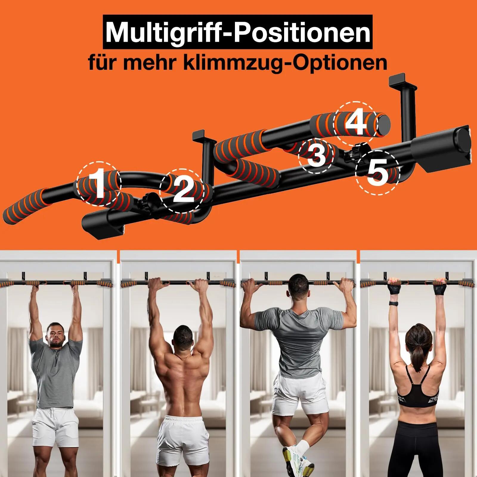 Klimmzugstange Türrahmen, 10 Griffe Pull Up Bar, bis 200 kg 5/7