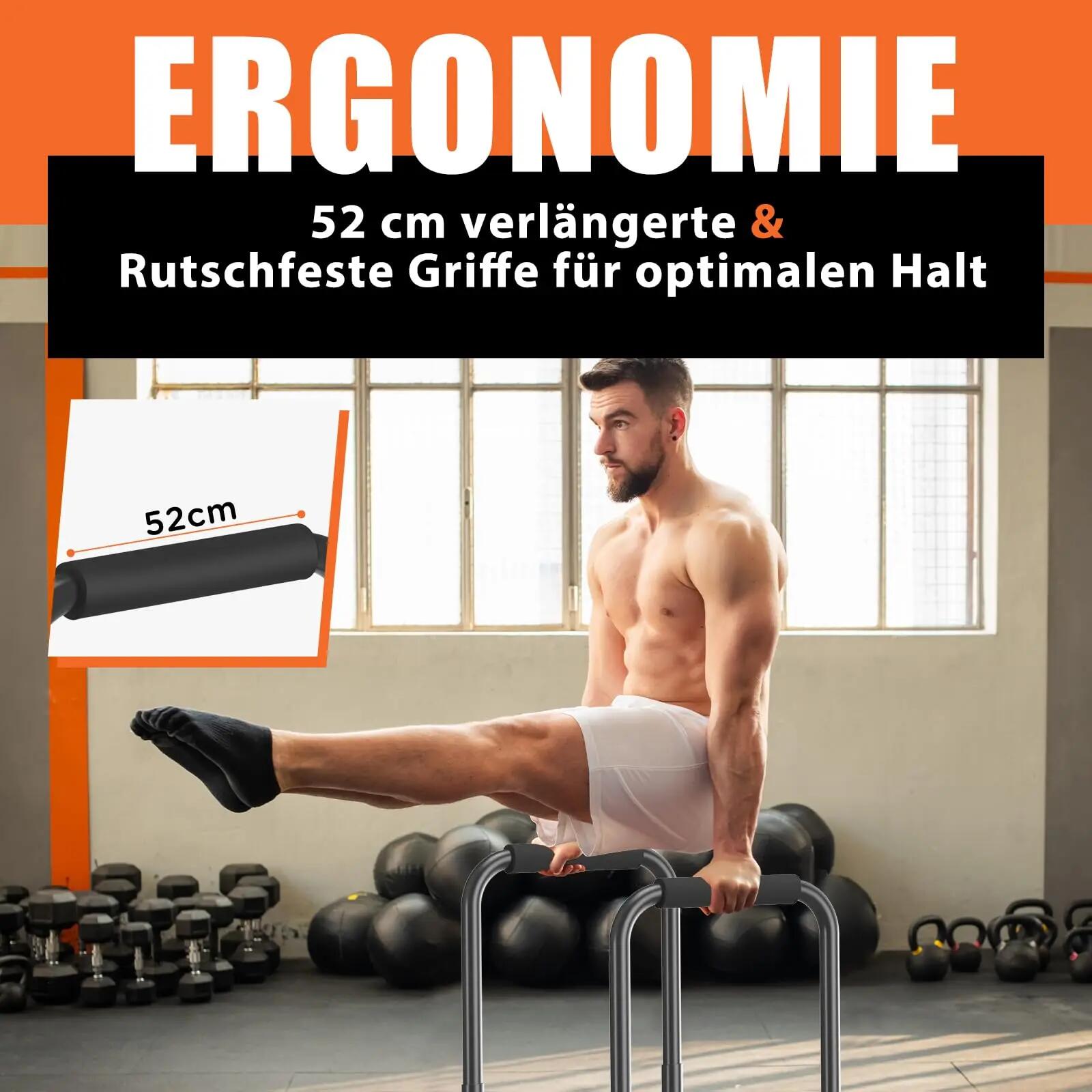 DH FitLife Dip Barren verstellbar 80-90 cm, stabil, Indoor & Outdoor 6/7