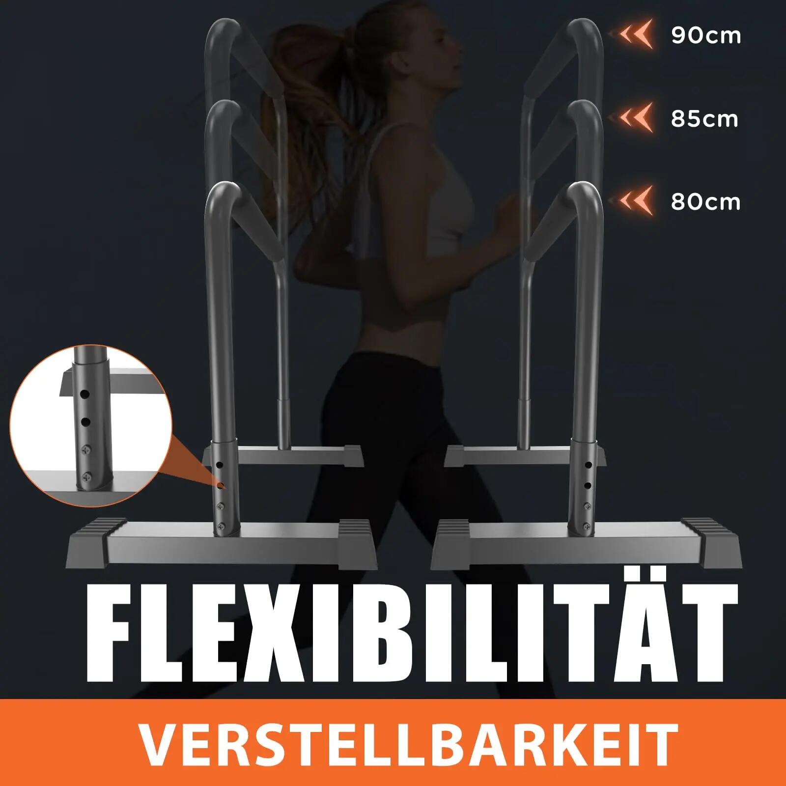 DH FitLife Dip Barren verstellbar 80-90 cm, stabil, Indoor & Outdoor 2/7
