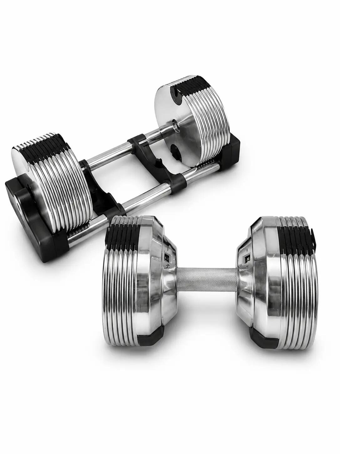 Manubrio Pesi Palestra Casa Da 3 A 40 Kg – 38 Livelli Regolabili Set Con Base 4/15