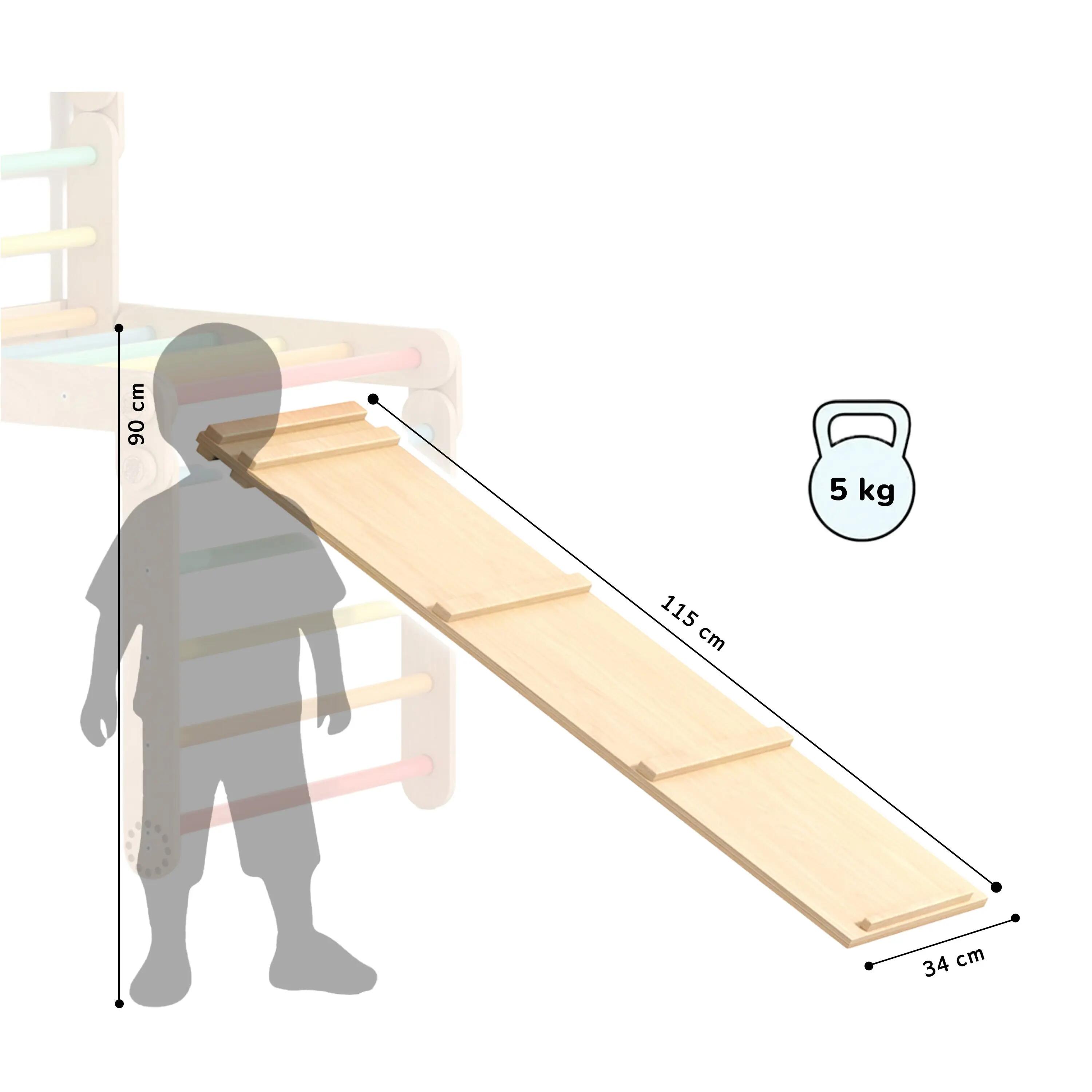 Velká oboustranná dřevěná deska pro lezení a klouzání 6/6