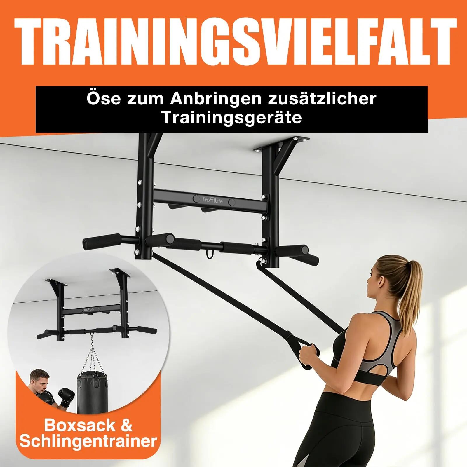 DH FitLife Klimmzugstange Decke, 4-in-1 Pull up Bar, 8 Griffe, bis 300 kg 3/7
