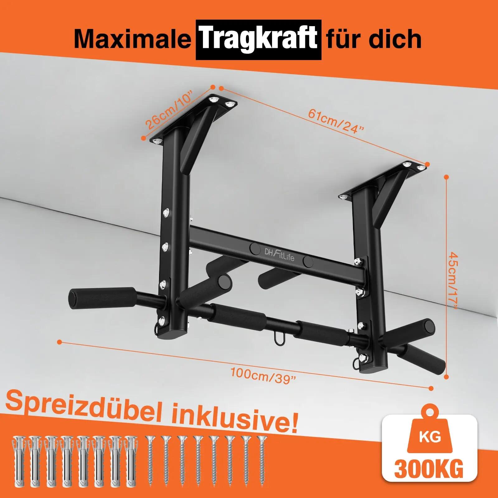 DH FitLife Klimmzugstange Decke, 4-in-1 Pull up Bar, 8 Griffe, bis 300 kg 2/7