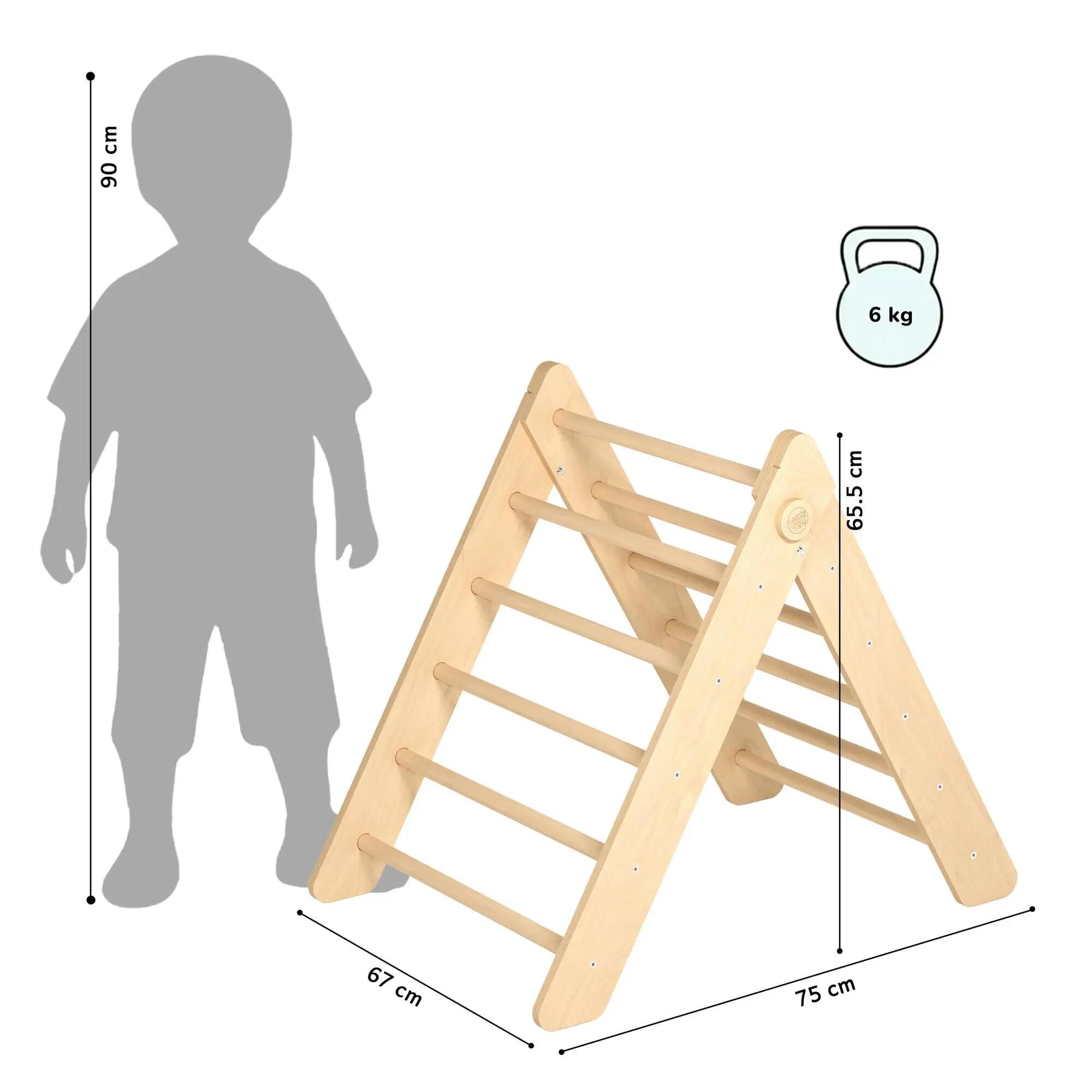 Velký Montessori set 5 v 1: přírodní Pikler i houpačka, 2 desky a polštář 7/9