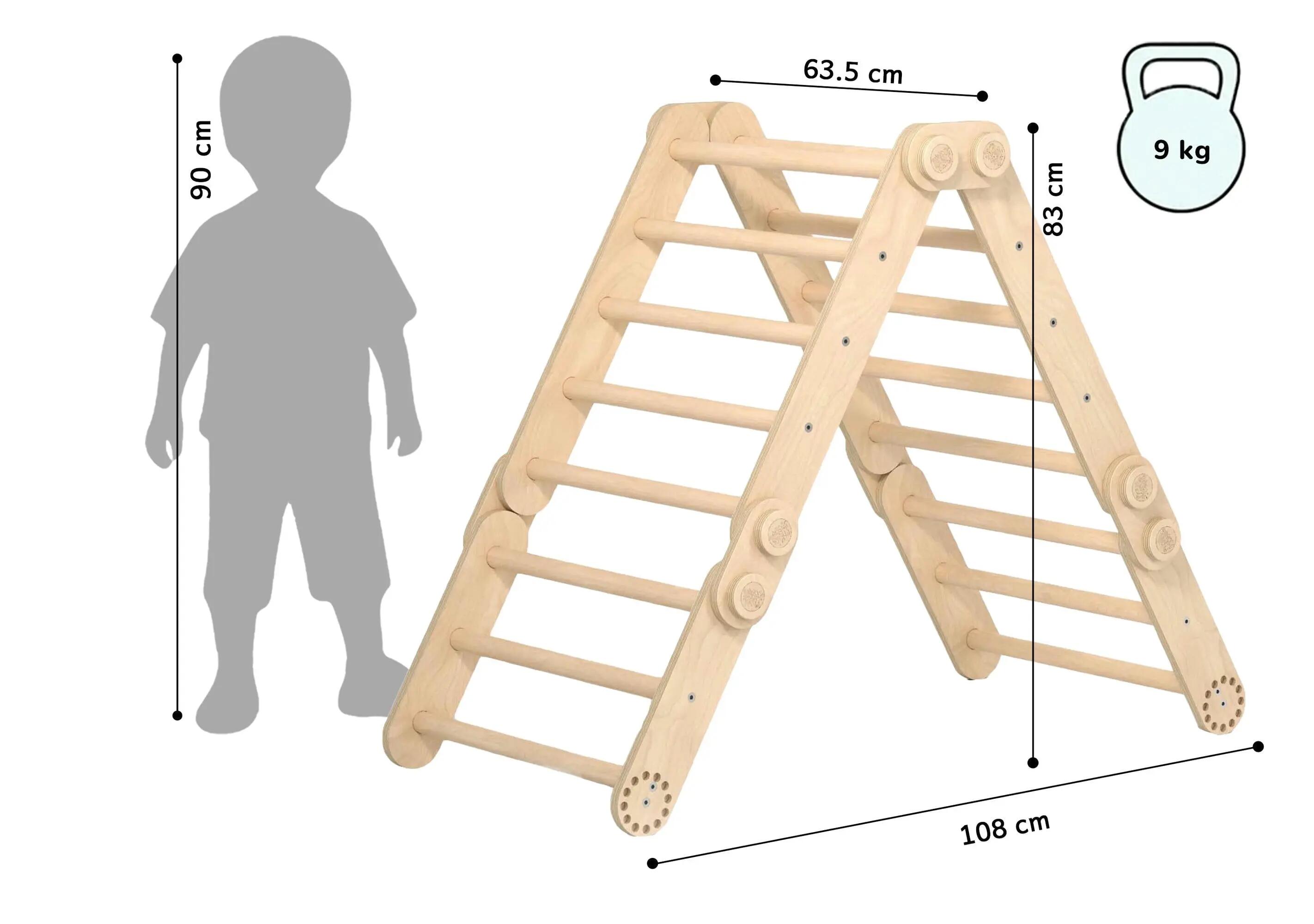 Montessori lezecký set pro děti S – přírodní provedení 8/9