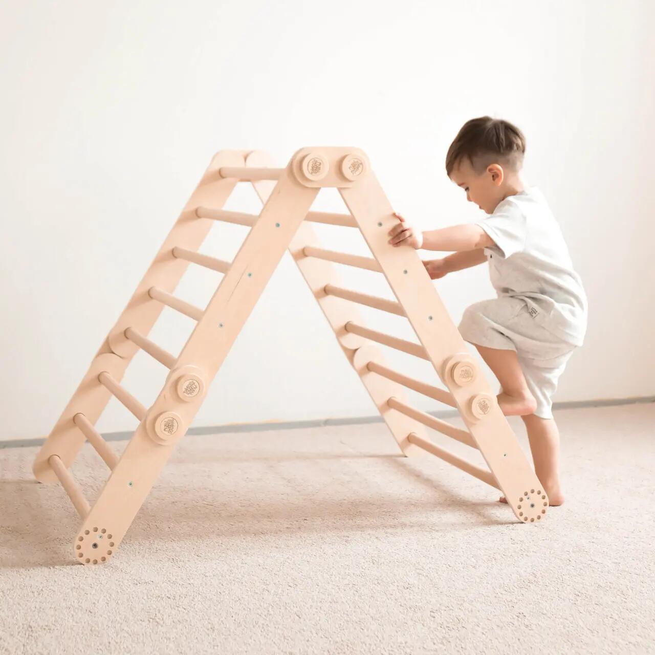 Montessori lezecký set pro děti S – přírodní provedení 6/9