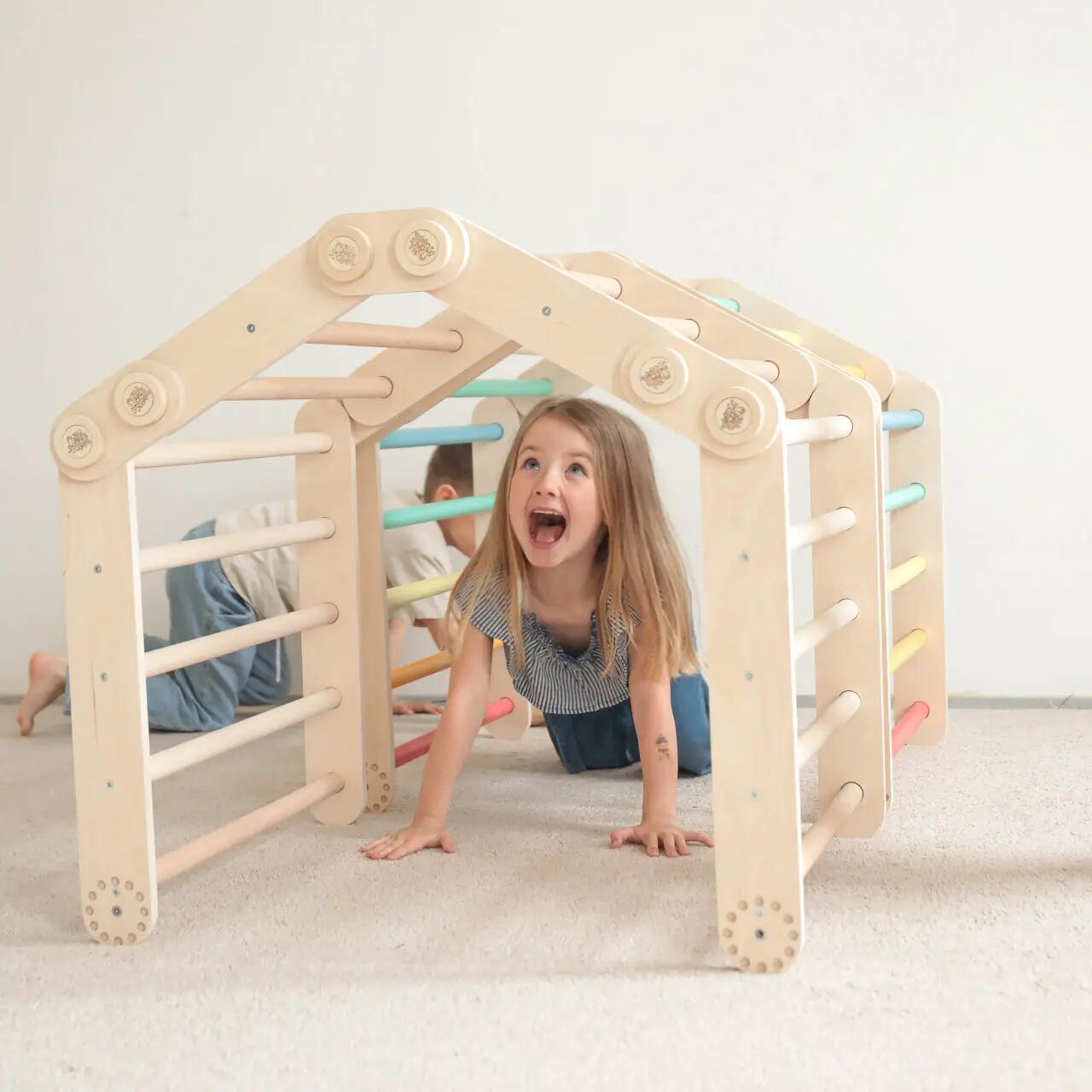 Montessori lezecký set pro děti S – přírodní provedení 5/9