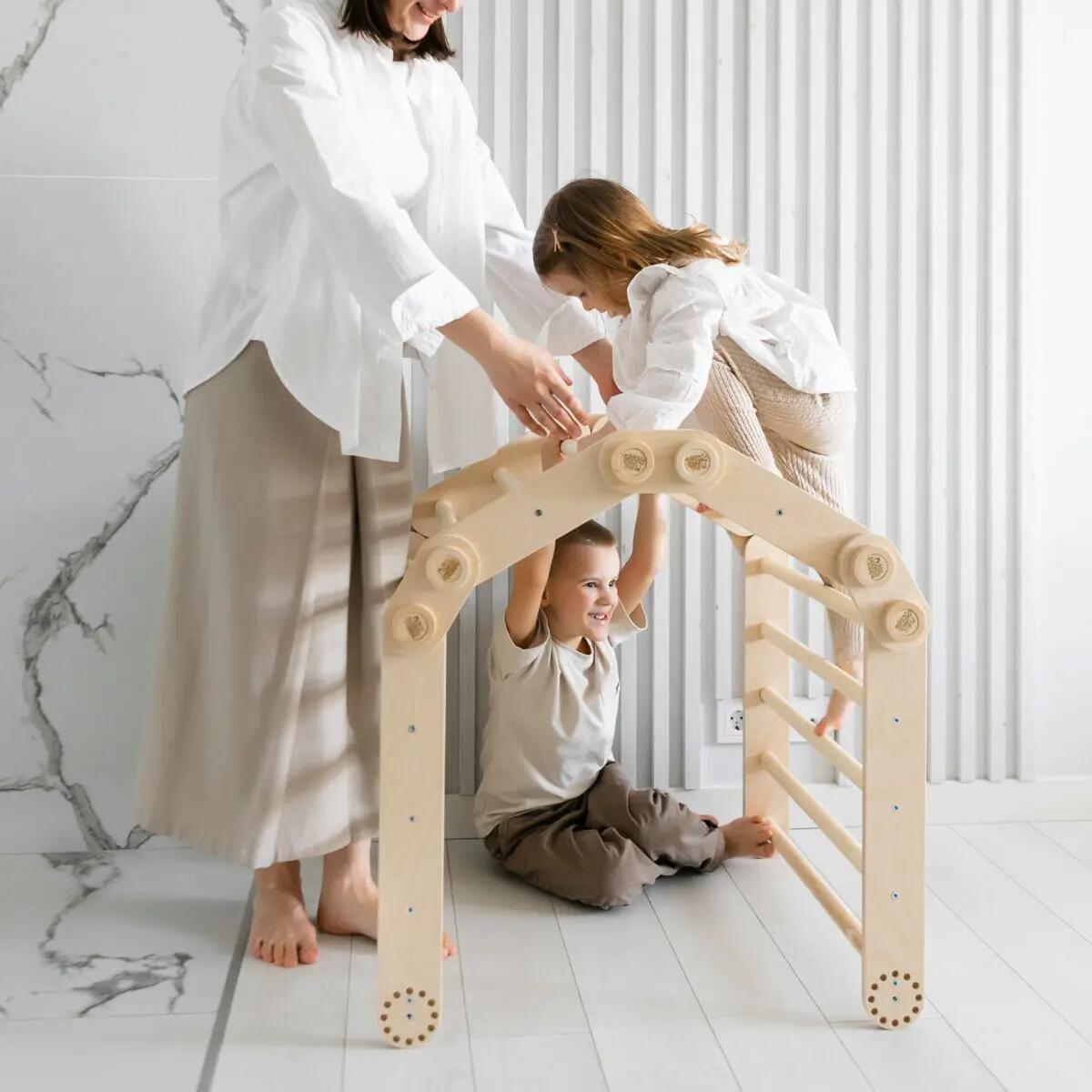 Montessori lezecký set pro děti S – přírodní provedení 3/9