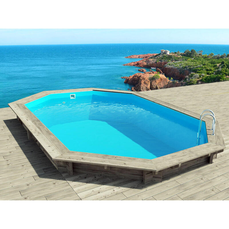 Houten zwembad Cancun - 6,53 x 4,41 x 1,45 m