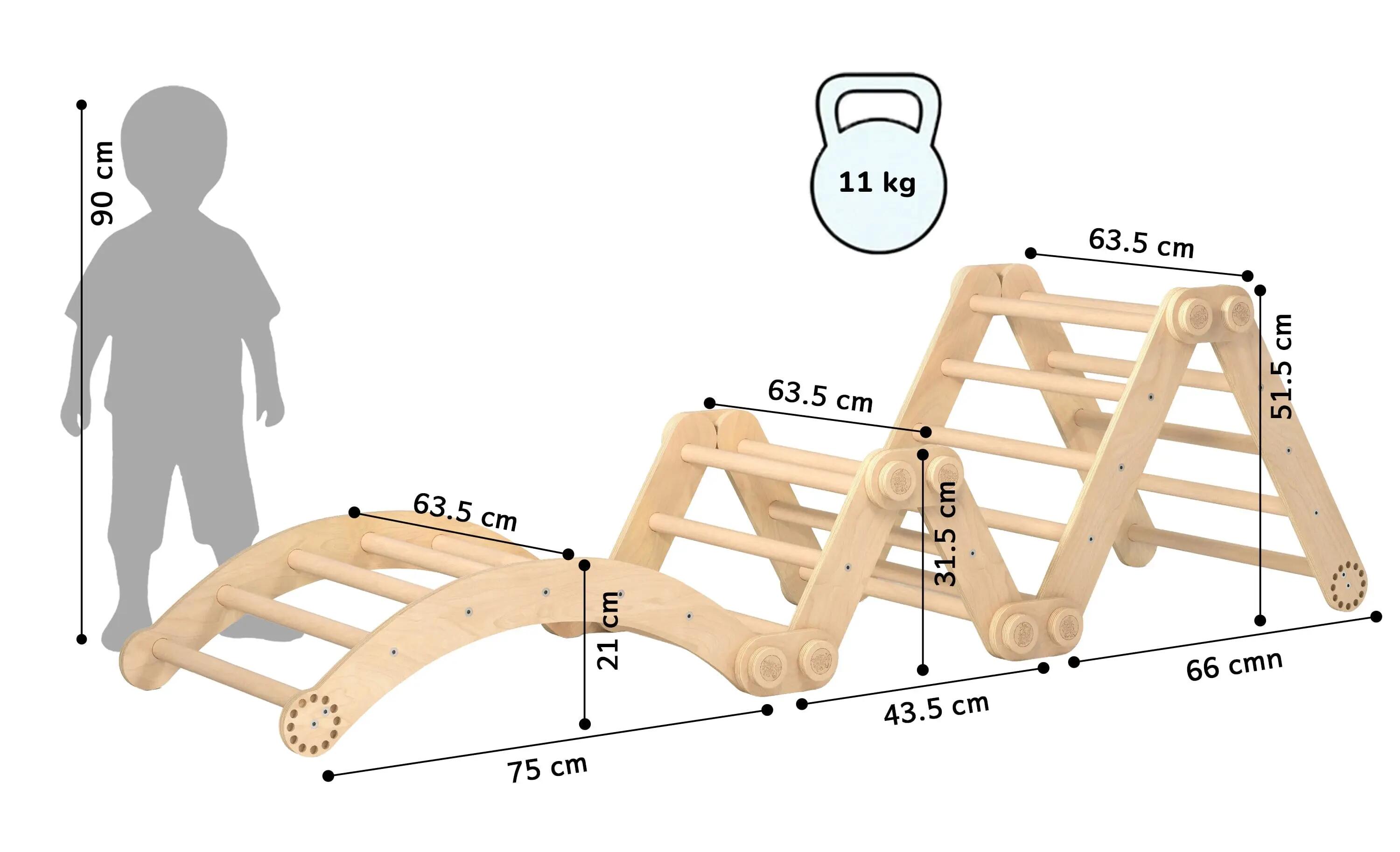 Montessori lezecký set pro děti L – přírodní provedení 9/10