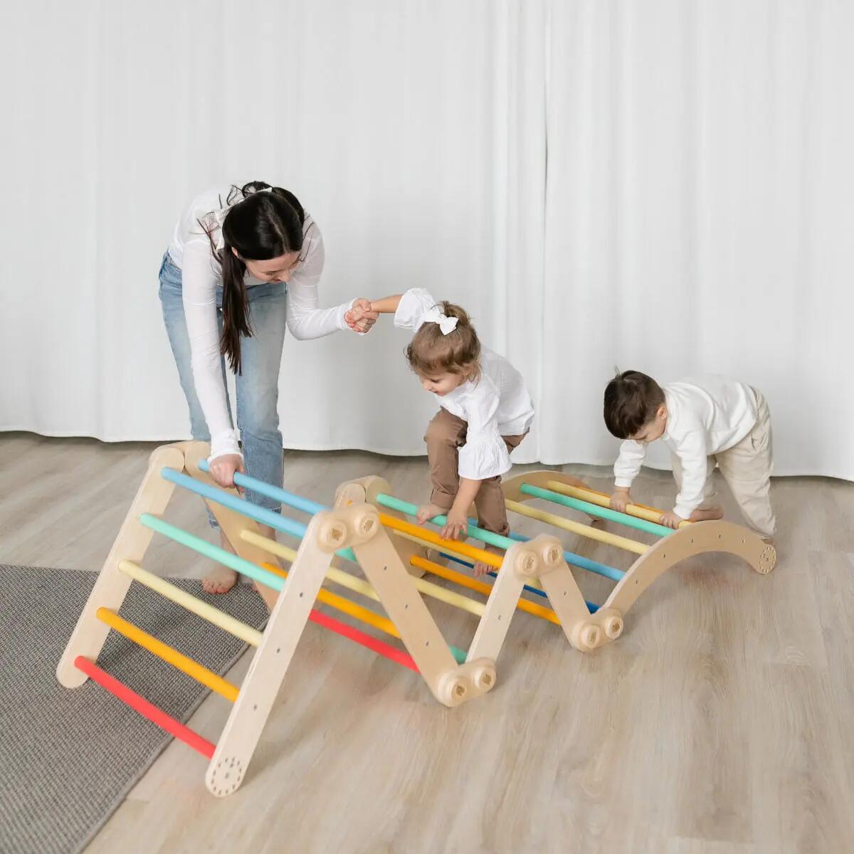 Montessori lezecký set pro děti L – pestré barvy 7/9