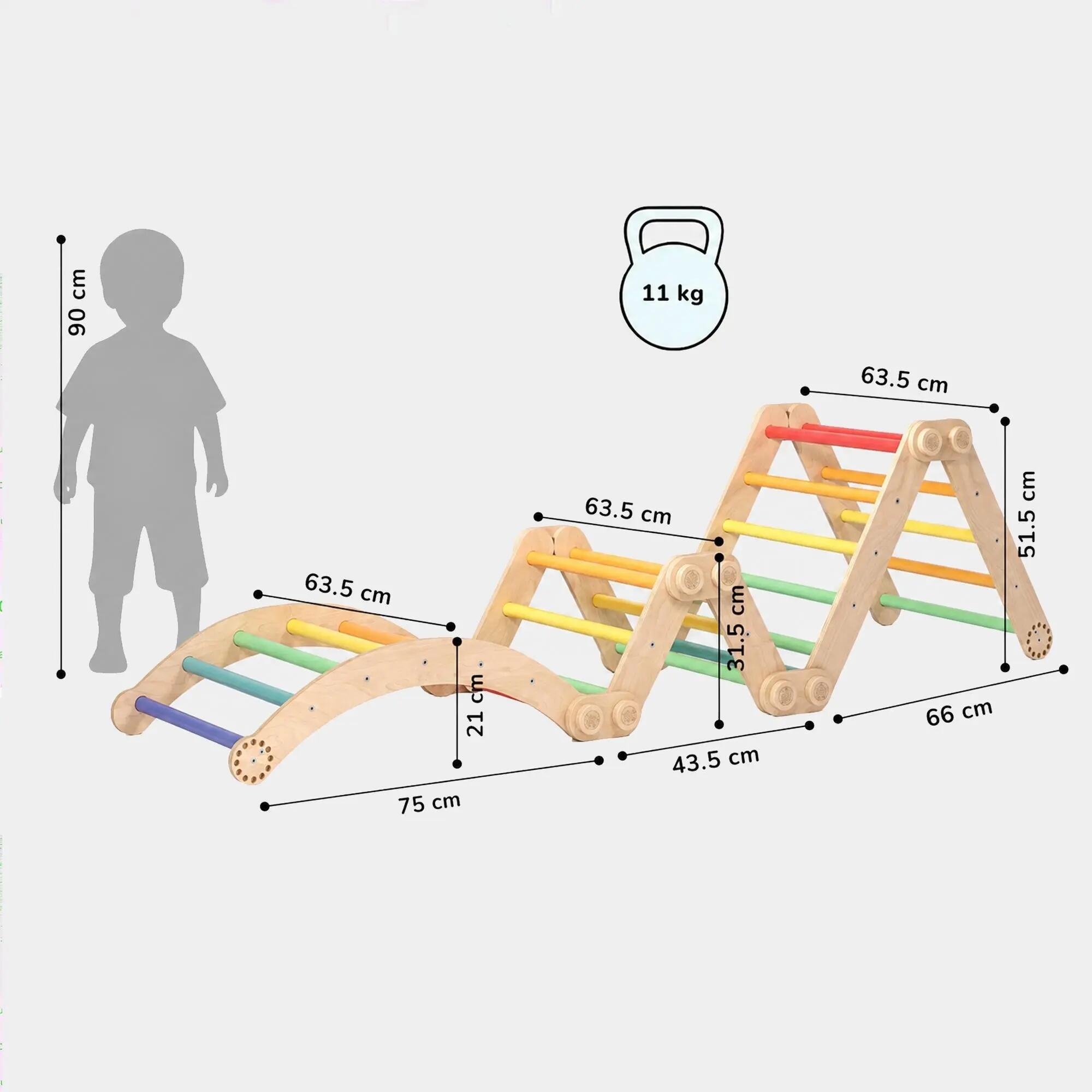 Montessori lezecký set pro děti L – pestré barvy 3/9