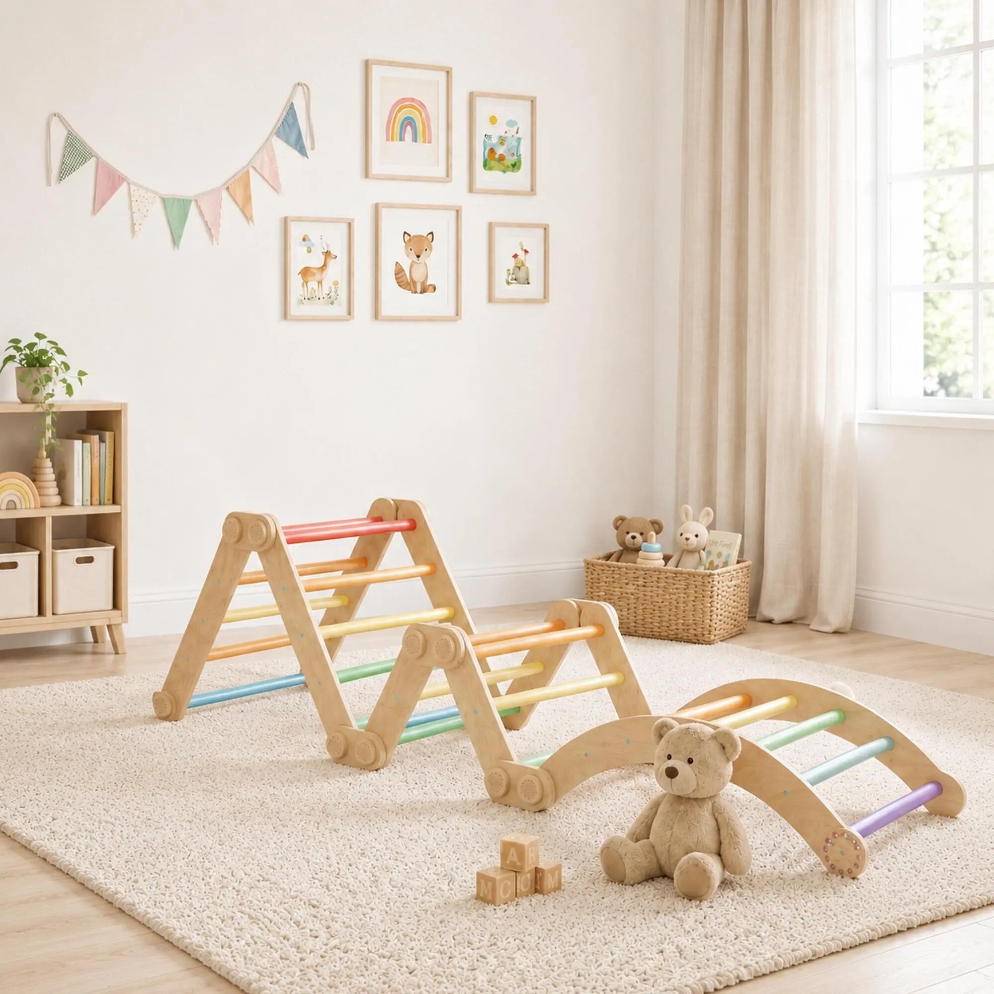 Montessori lezecký set pro děti L – pestré barvy 2/9