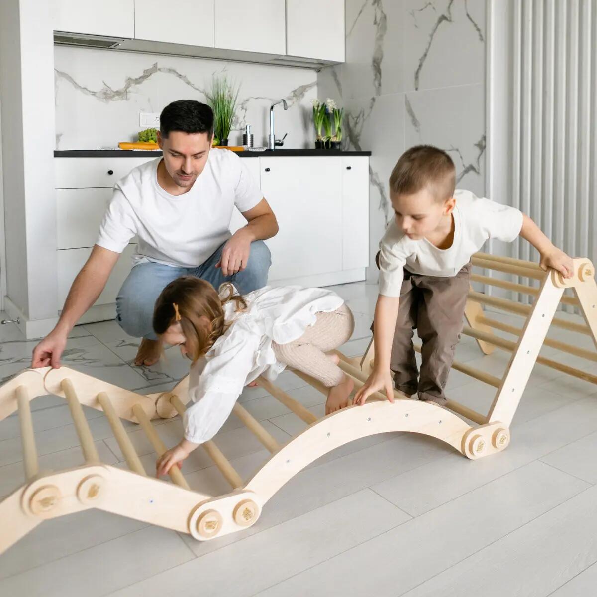 Montessori lezecký set pro děti L – přírodní provedení 5/10