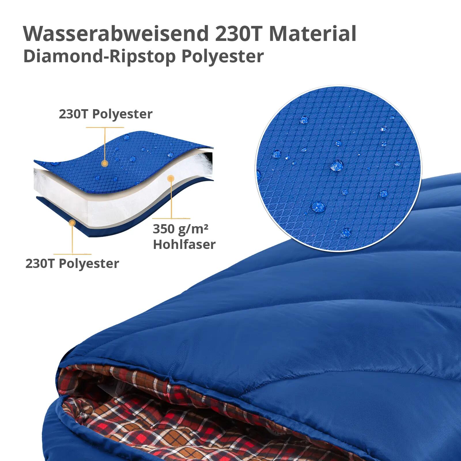 Coperta sacco a pelo Freespace 350 Sacco a pelo invernale in cotone largo -17°C 6/7