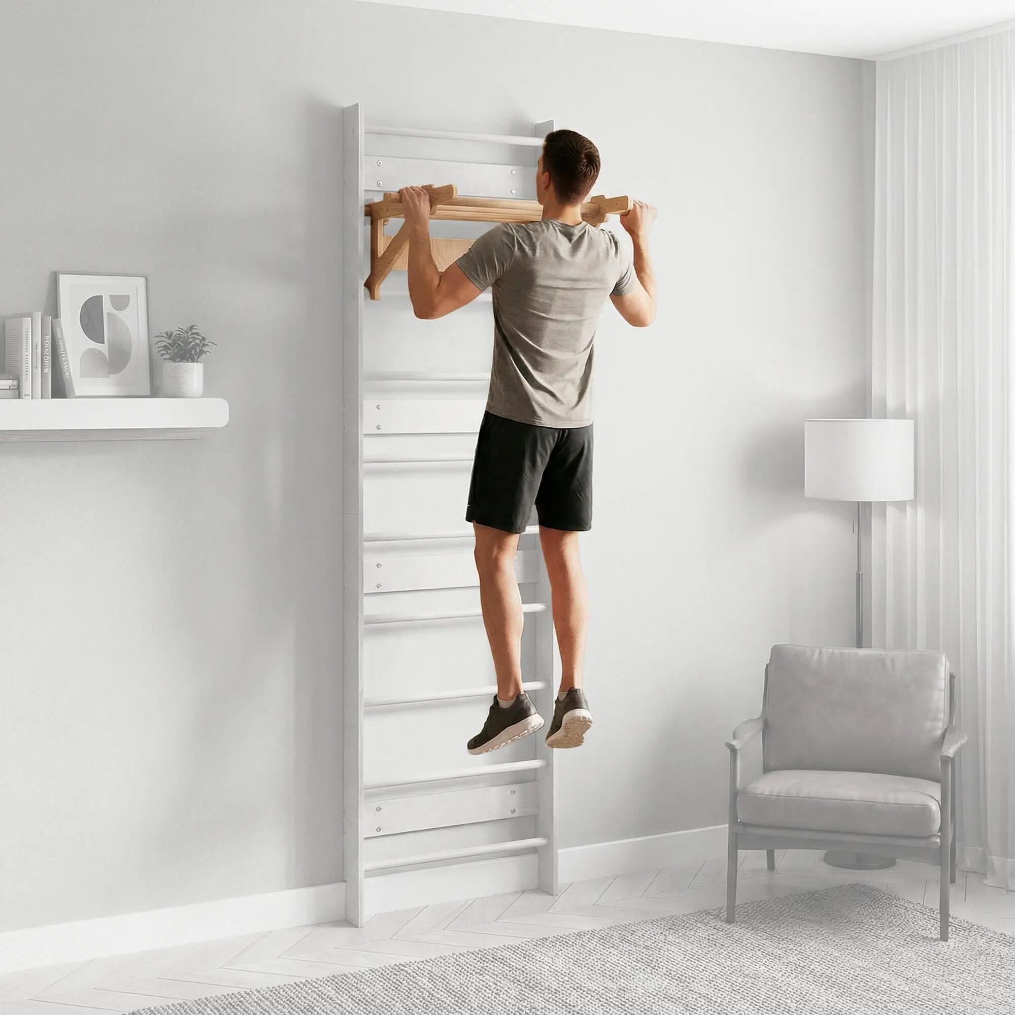Dřevěná hrazda k žebřinám EVERGYM – Závěsný modul 2/6