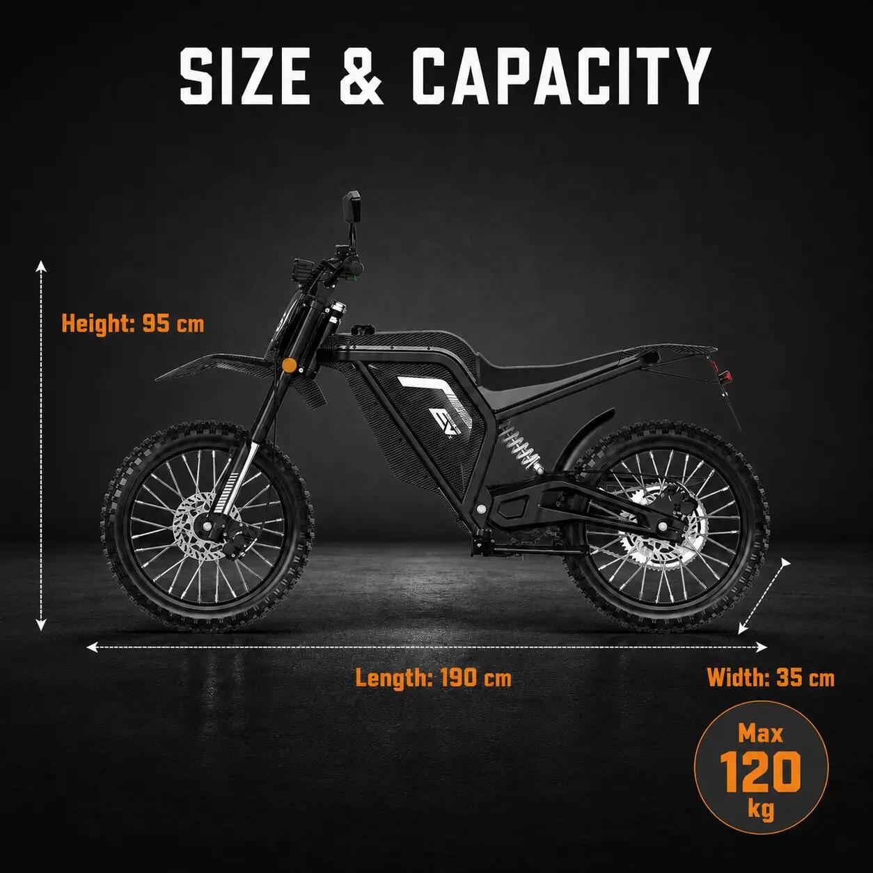 Elektrische motor EV22M 45km/u 60V 27Ah accu 80km actieradius 3/9
