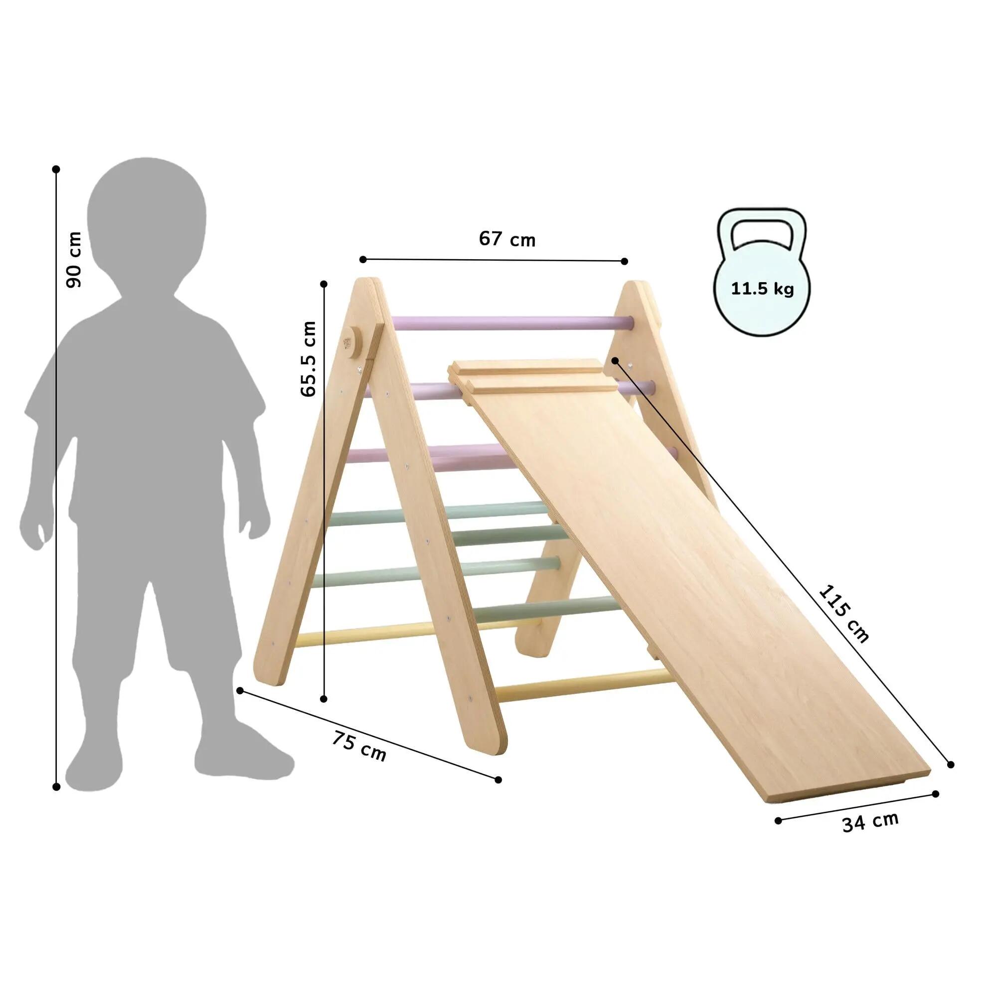 Montessori set: pastelový Piklerův trojúhelník a oboustranná deska 9/9