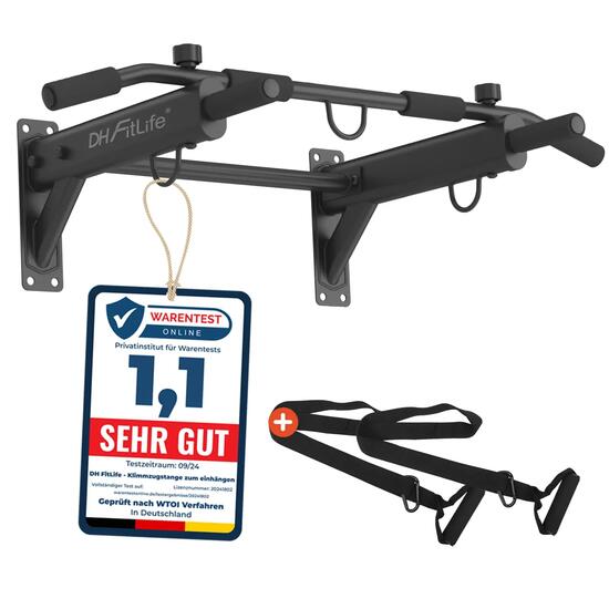 Klimmzugstange Wand, 4-in-1 Pull up Bar, 6 Griffe, bis 200 kg