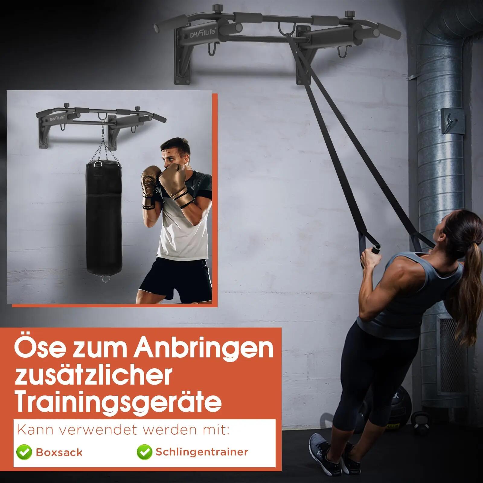 DH FitLife Klimmzugstange Wand, 4-in-1 Pull up Bar, 6 Griffe, bis 200 kg 3/7