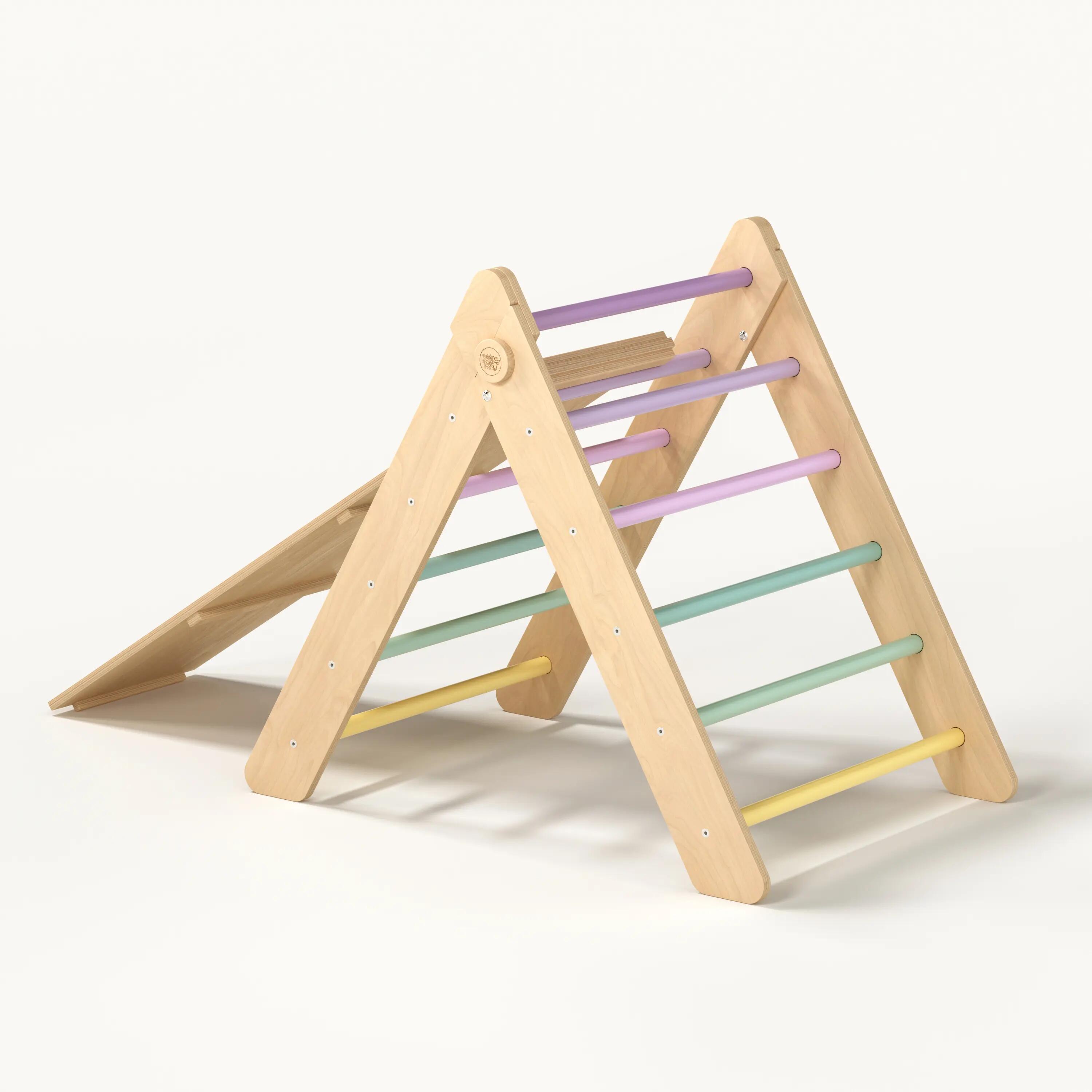 Montessori set: pastelový Piklerův trojúhelník a oboustranná deska 2/9