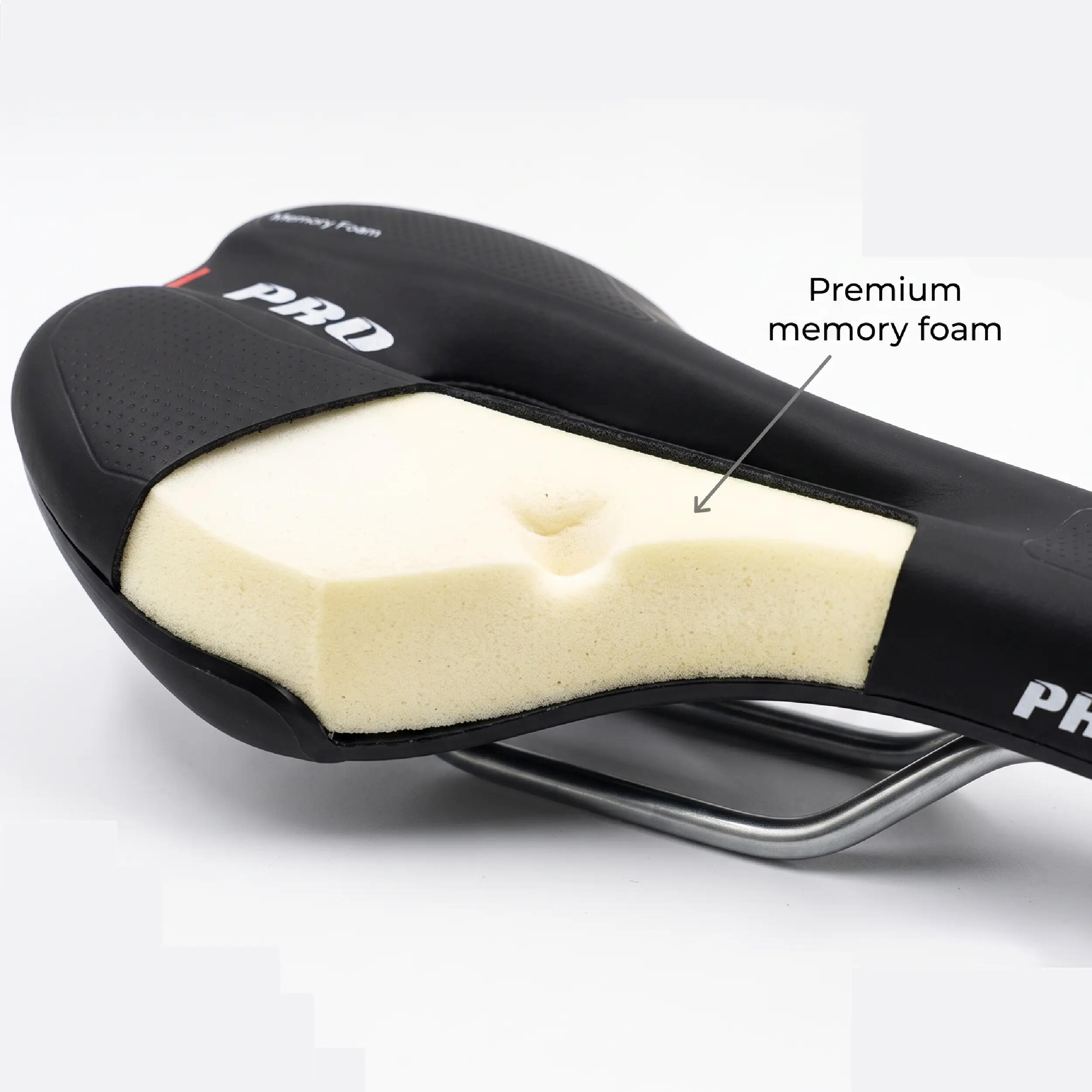 Fietszadel Unisex Selle Memory Foam Zadel Heren Dames Fiets Cloud Trail Zwart 7/9