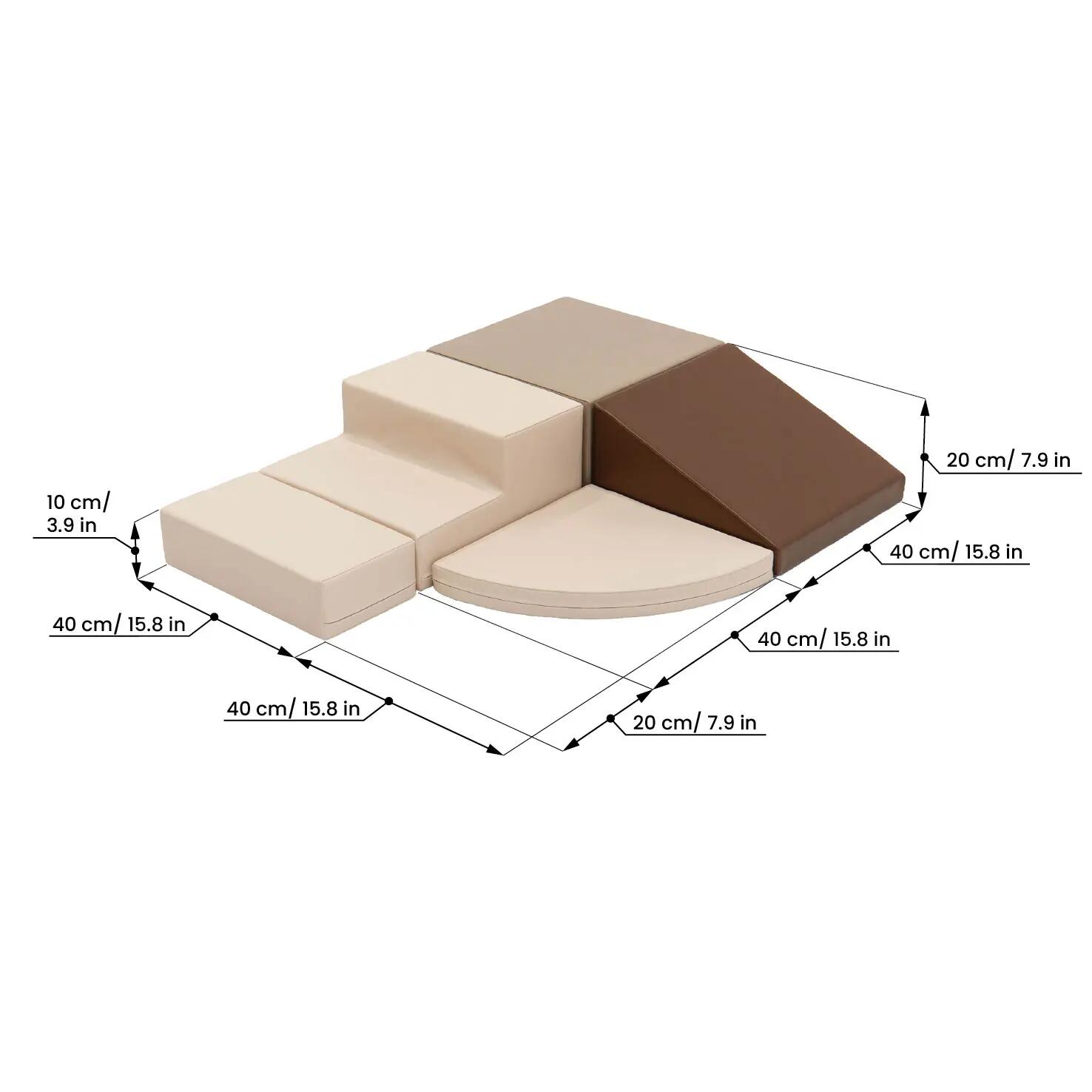 Module d'angle Chocolat et beige 5/6