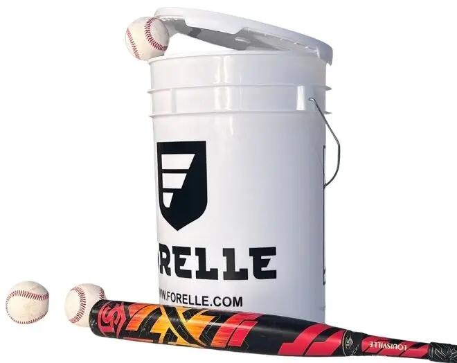 Forelle/Rawlings Ball Bucket Color White/Black Baseball/Softball 5/5