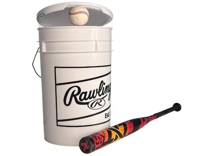 Forelle/Rawlings Ball Bucket Color White/Black Baseball/Softball 4/5